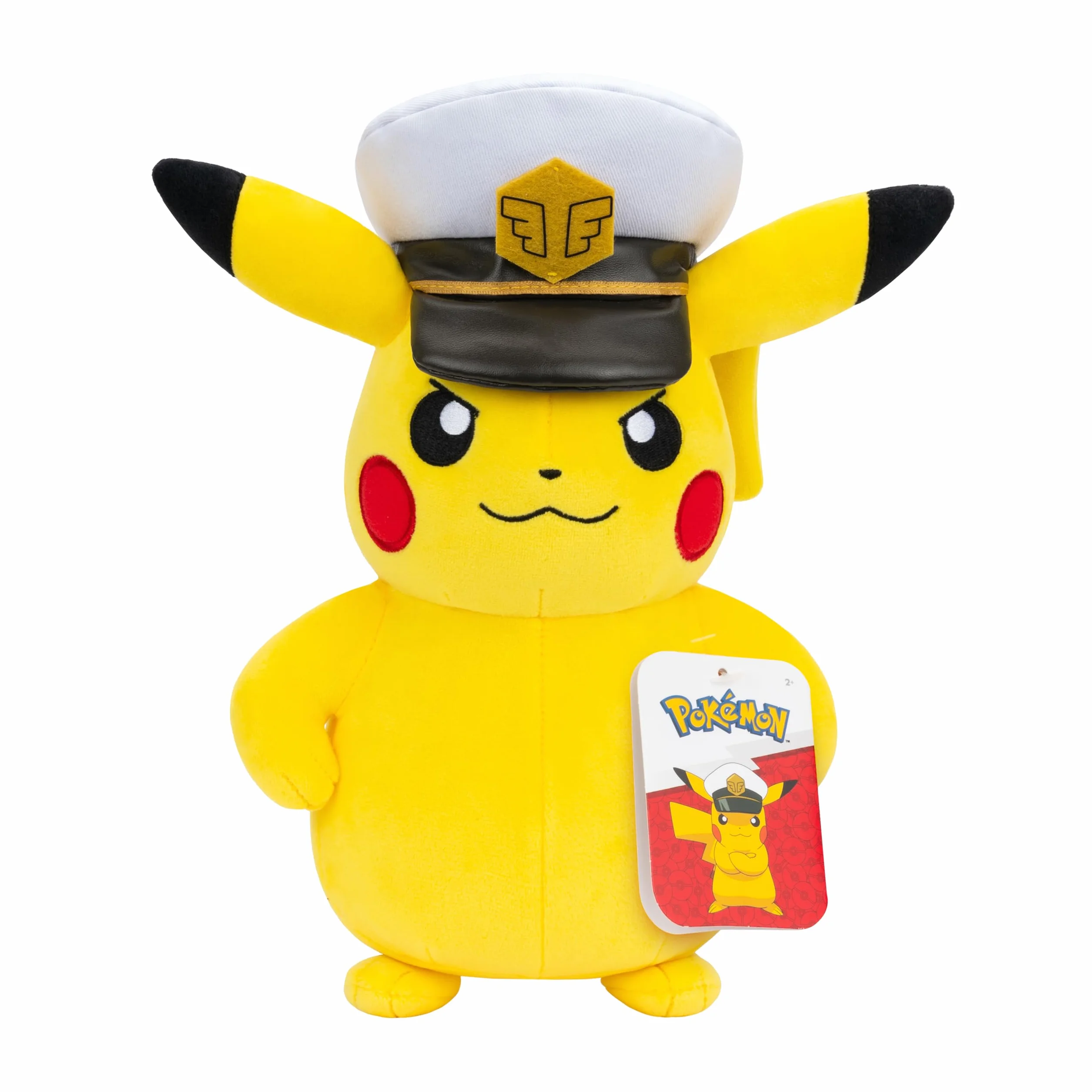 Pokémon Peluche Captain Pikachu Peluche Suave de 20 cm con Sombrero de capitán y Detalles auténticos