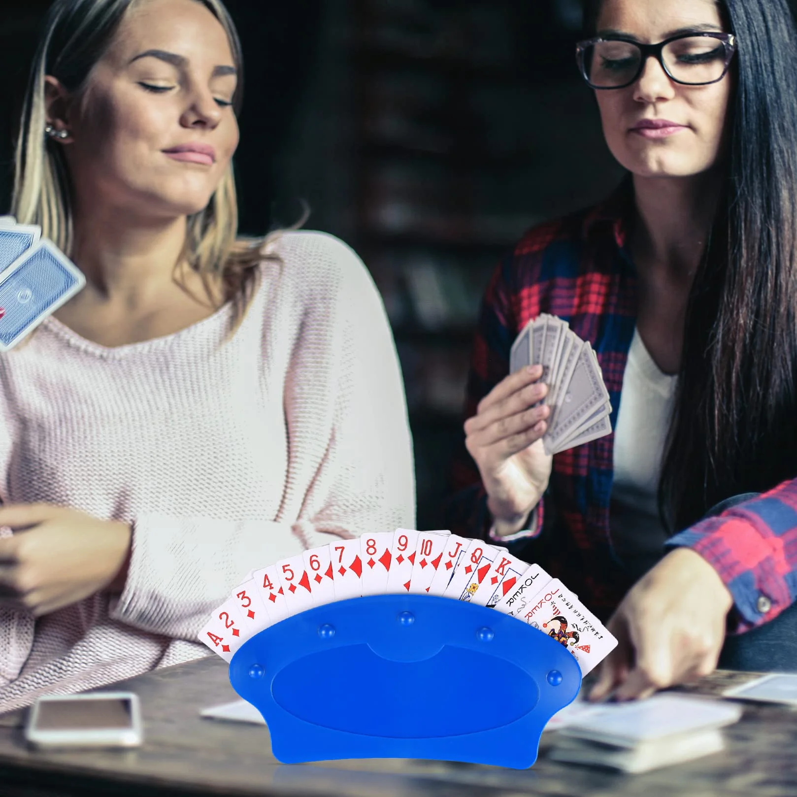 2 Piezas Soporte para Naipes, Sujeta de Juego de Naipes Manos Libres, Soporte para Juego de Cartas Plastic para Niños Adultos Personas Mayores