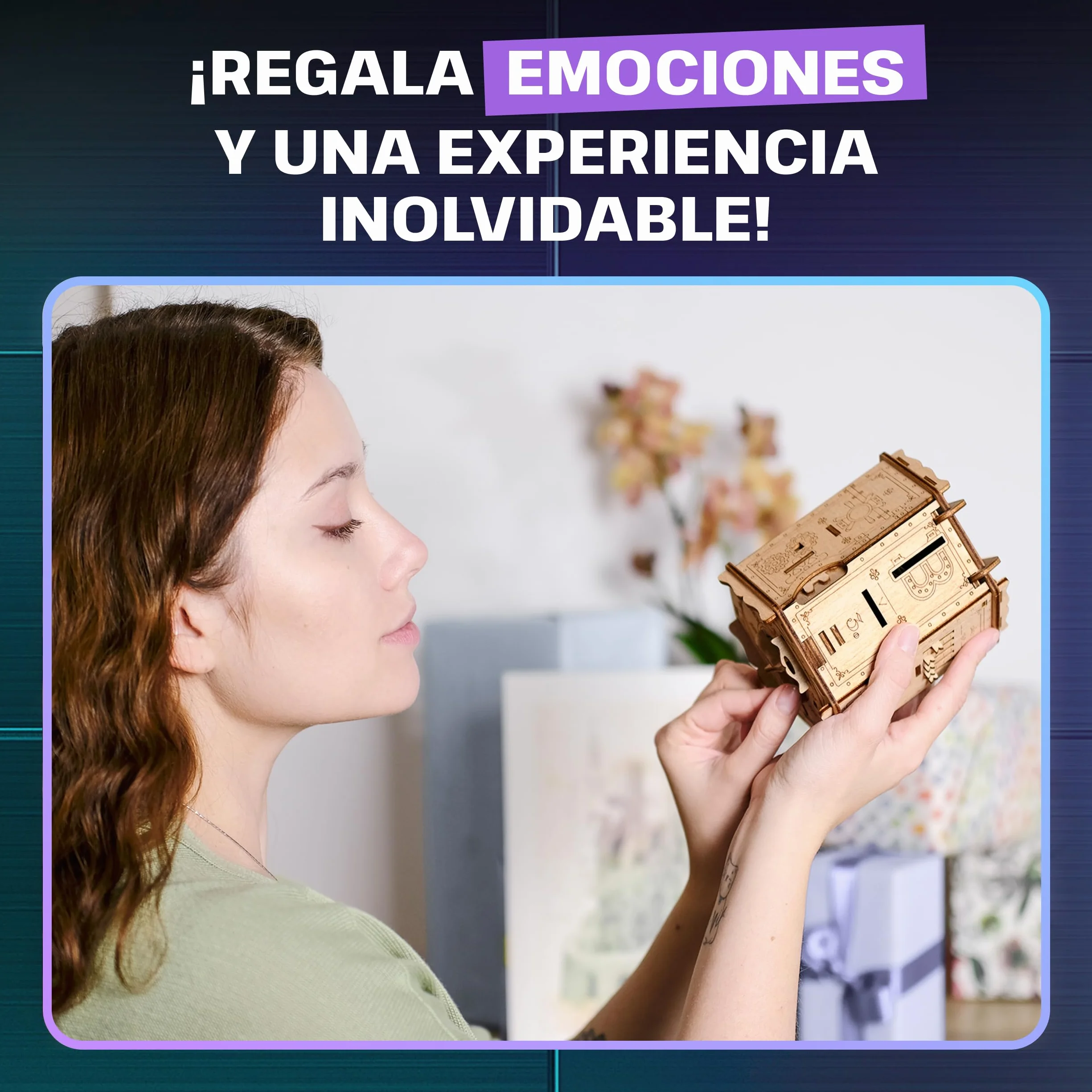 ESC Welt Fort Knox Pro - Сaja Rompecabezas de Madera con Compartimentos Ocultos para Adolescentes - Caja Secreta para Jugar en Familia - Caja Escape Room para Fanáticos de los Rompecabezas