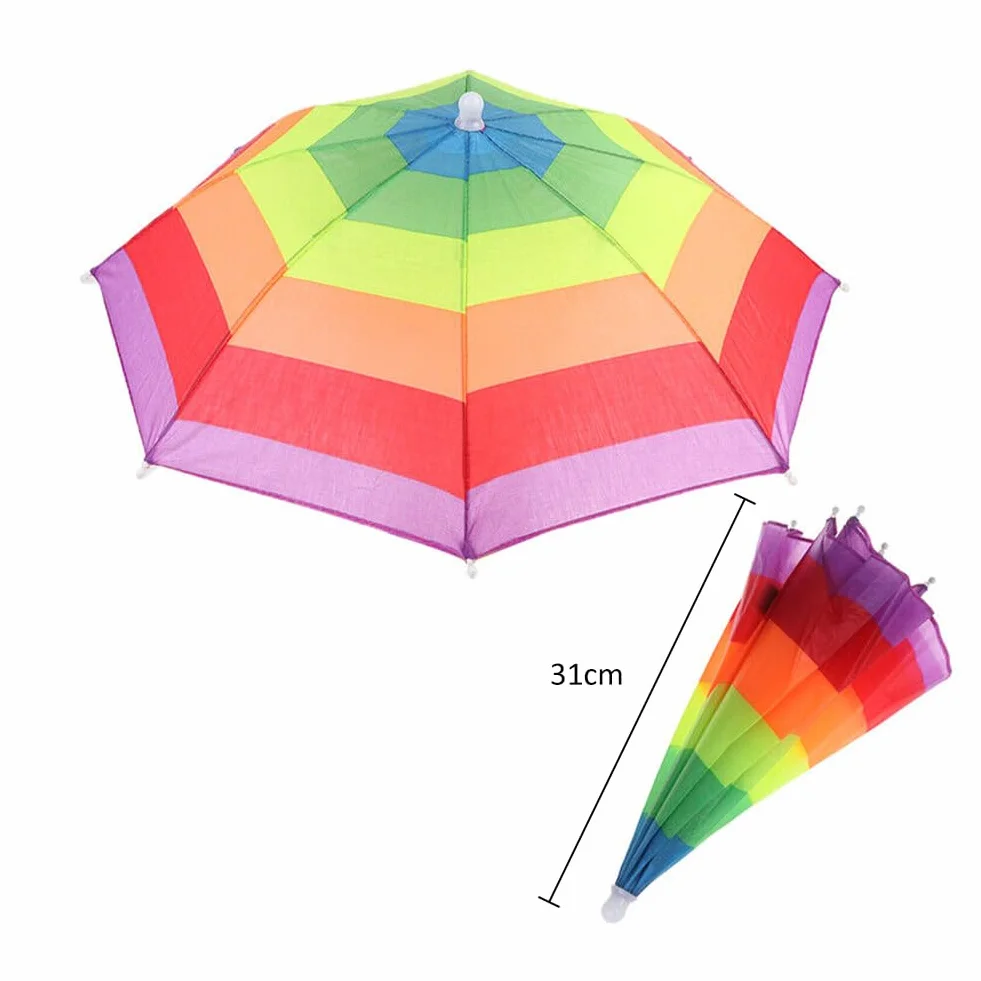 Cerioll Paraguas De Cabeza Anti-UV Gorra Plegable Protección Solar para Pesca Camping Jardinería