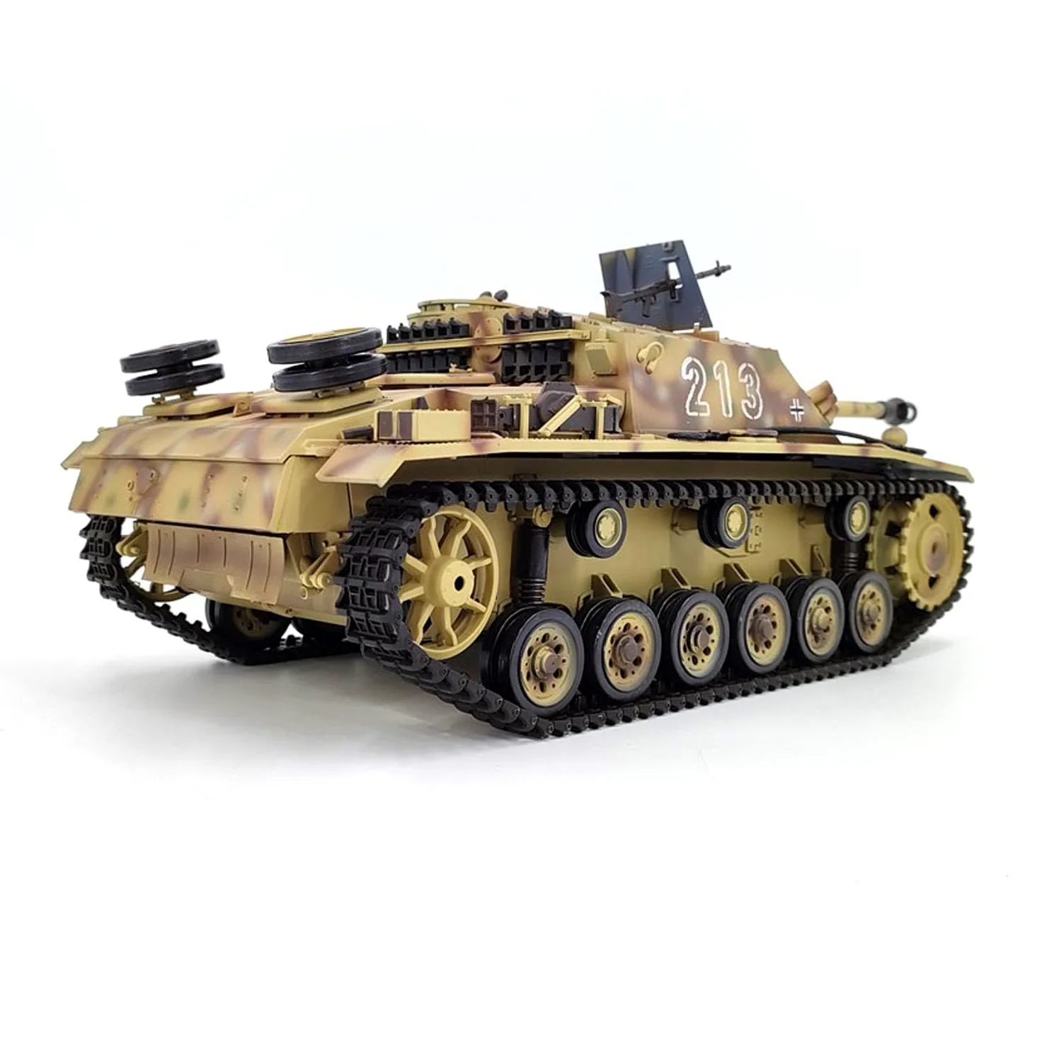 Henglong 1/16 7.0 Tanque de plástico RC alemán Stug III RTR modelo militar 3868 BB IR caja de cambios de acero Radio 1800 mAh batería juguetes de sonido