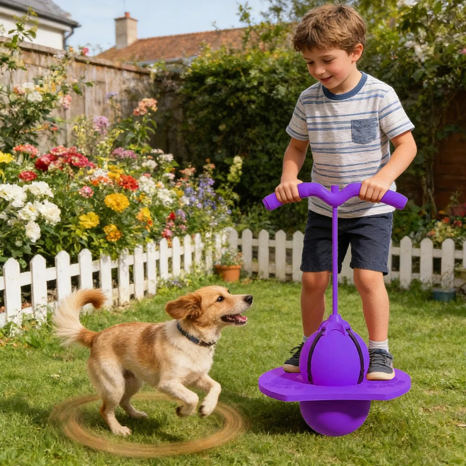 Balón hinchable con mango, pelota de salto de equilibrio, pelota de salto con bomba para niños y adultos, juguete divertido para equilibrio, entrenamiento de salto al aire libre y en