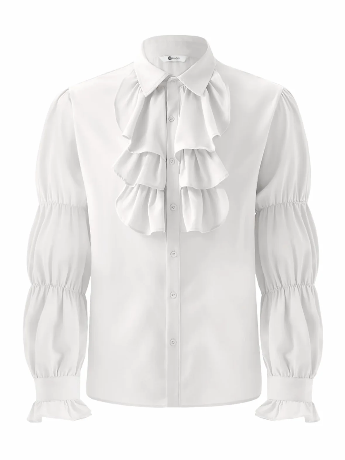 Runcati Camisa pirata para hombre, con volantes, victoriana, renacentista, vampiro, poeta, camisa hinchada, gótica, steampunk, disfraz medieval