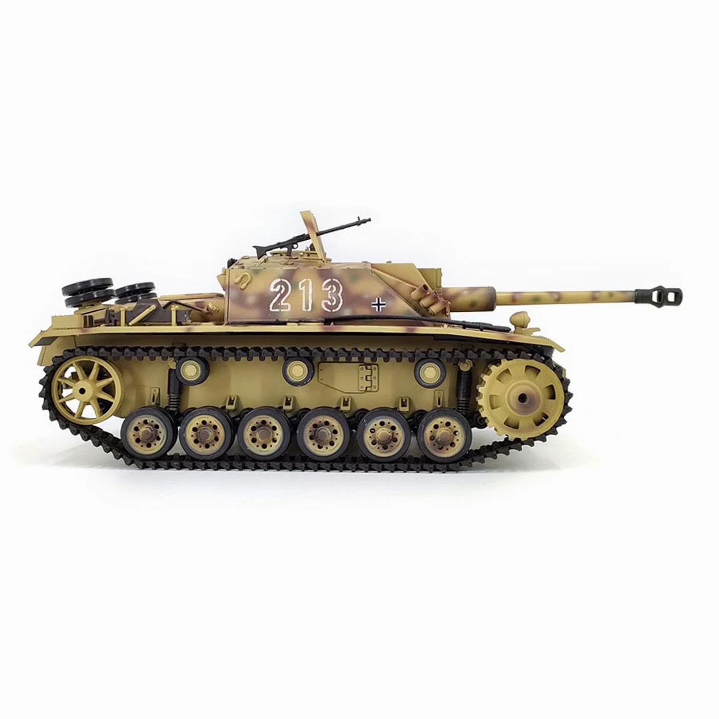 Henglong 1/16 7.0 Tanque de plástico RC alemán Stug III RTR modelo militar 3868 BB IR caja de cambios de acero Radio 1800 mAh batería juguetes de sonido