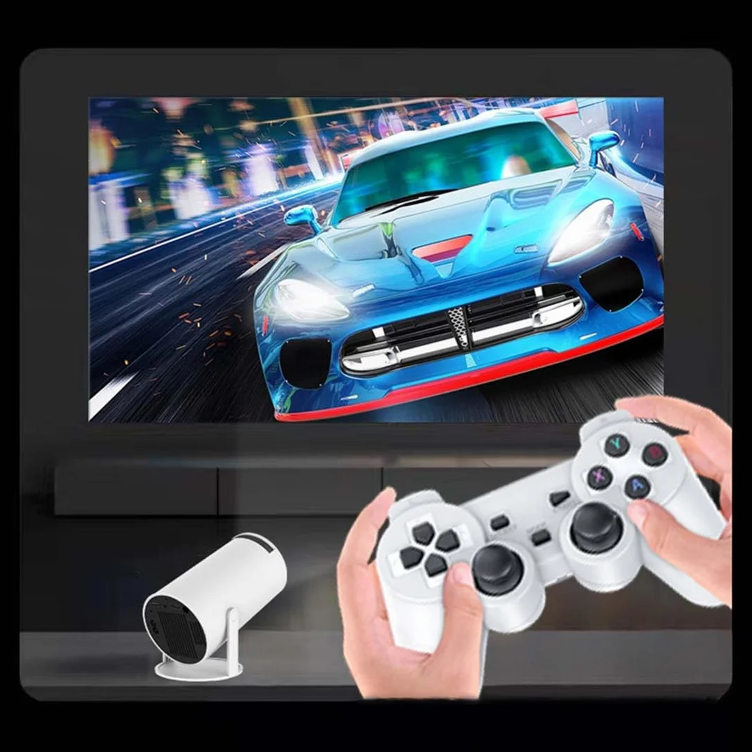 TechBrix X10 Plus - Consola de juegos retro con proyector, proyector de juegos retro 4K HD con 2 controladores inalámbricos, salida HDMI, WiFi