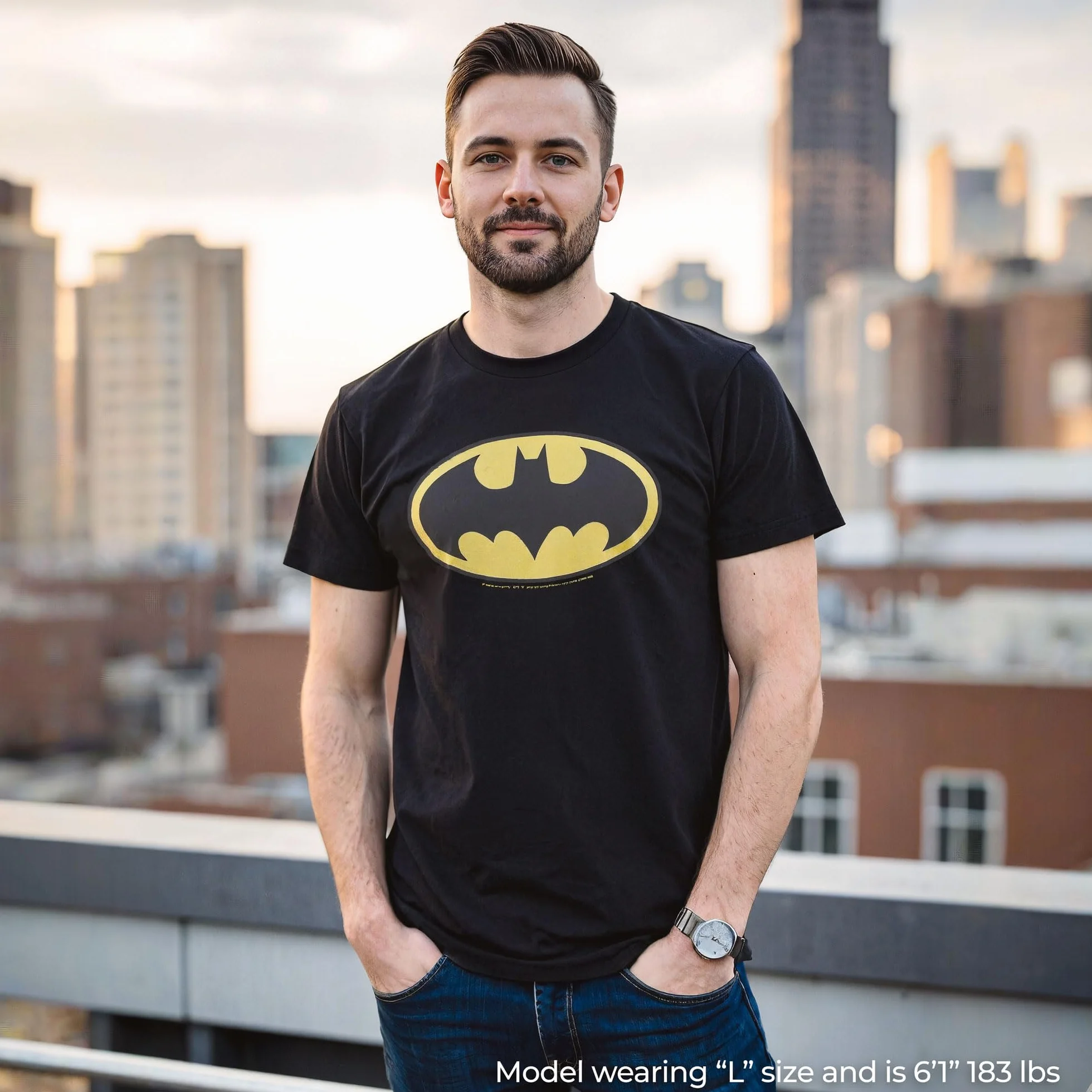 DC Comics Batman Bat Logo Camiseta Hombre