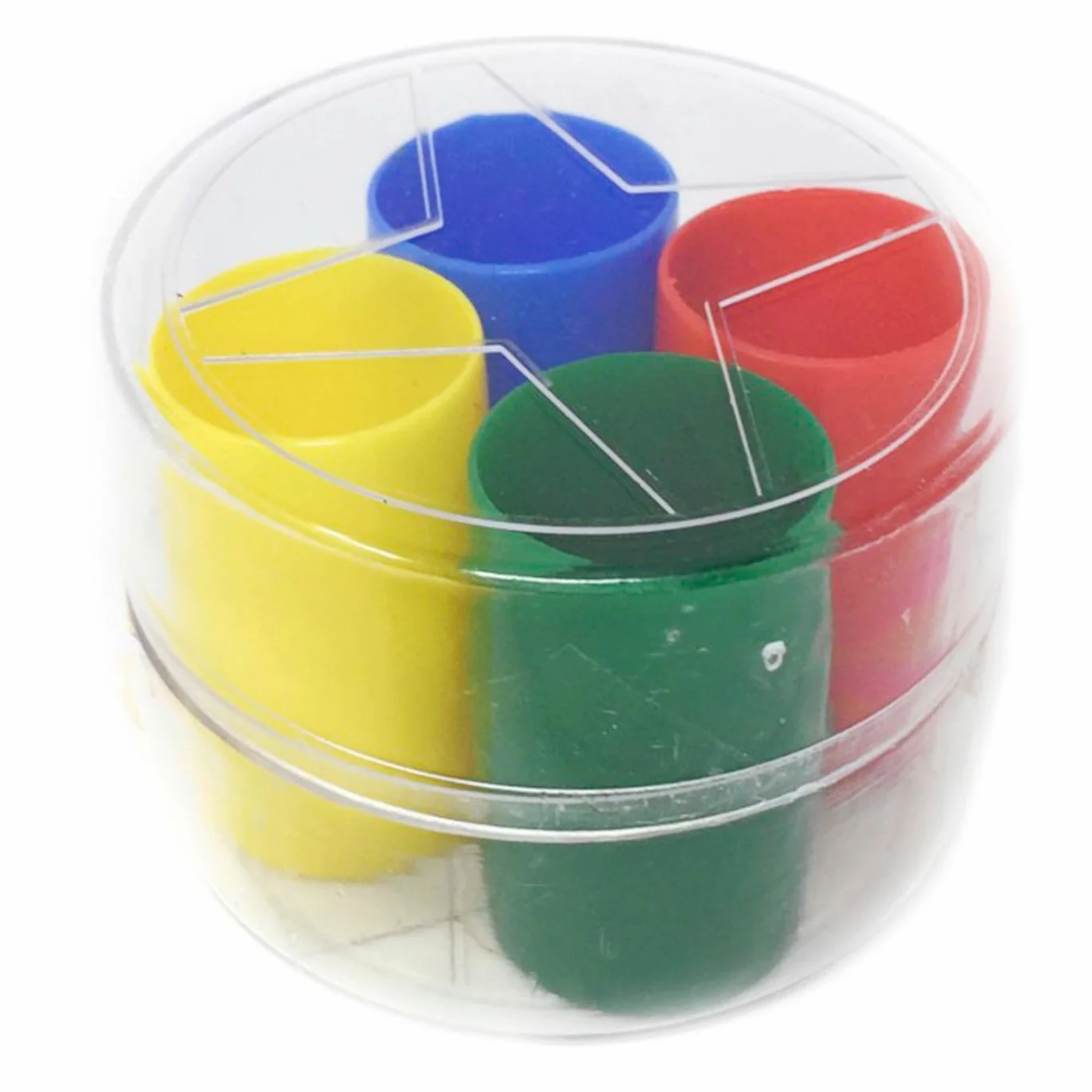 Set de Cubiletes de Plástico para Parchís y Oca, con Dados y Fichas, Multicolor (Set 4 cubiletes - Multicolor)