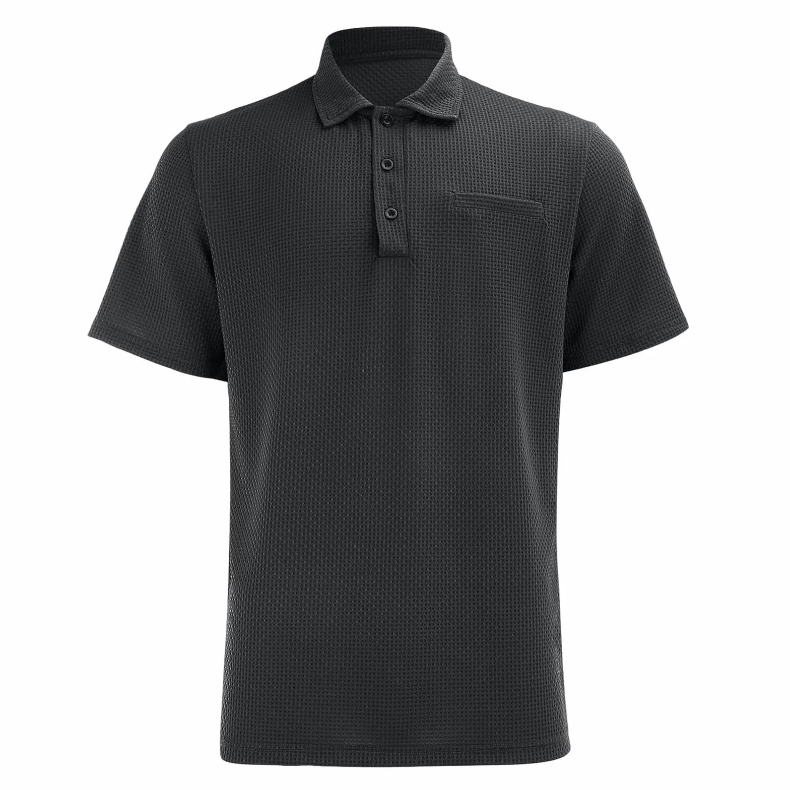 Polo Breeze para Hombre con Ajuste para Barriga Cervecera, Elástica, Secado Rápido, Manga Corta Cuello Texturizado para Golf y Casual