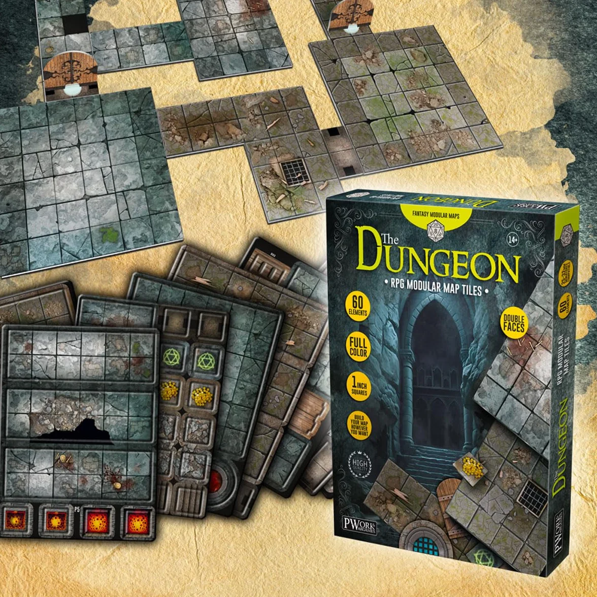 The Dungeon - RPG Modular Map Tiles - double face cardboard tiles