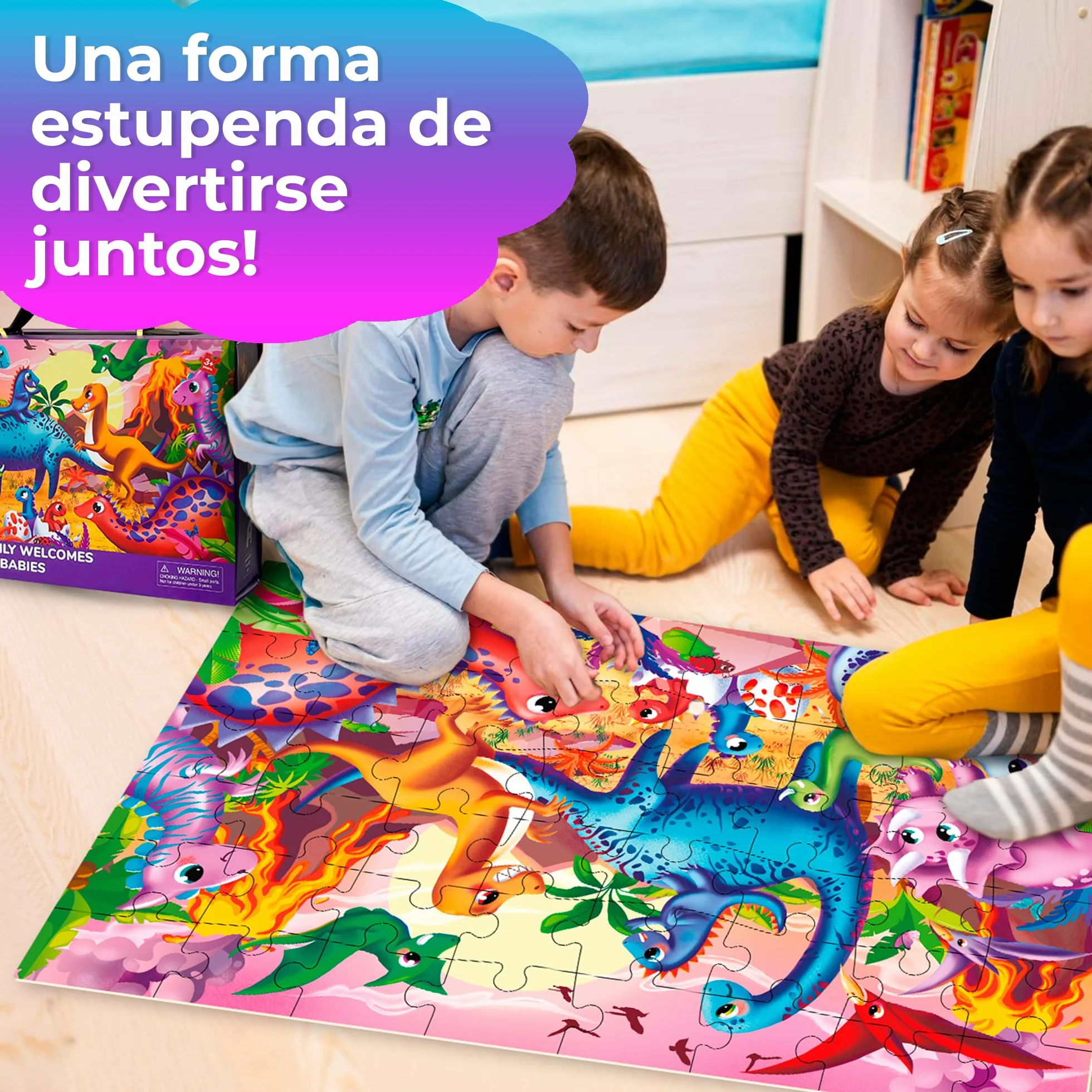 QUOKKA Puzzle Giant para Niños 3 4 5 Años - 60x90 cm 48 Piezas Puzzle XXL Gigante de Suelo Infantiles 5 6 Años - Grande Juguete Dinosaurios - Regalo Educativo para Niños y Niñas de 2 a 6