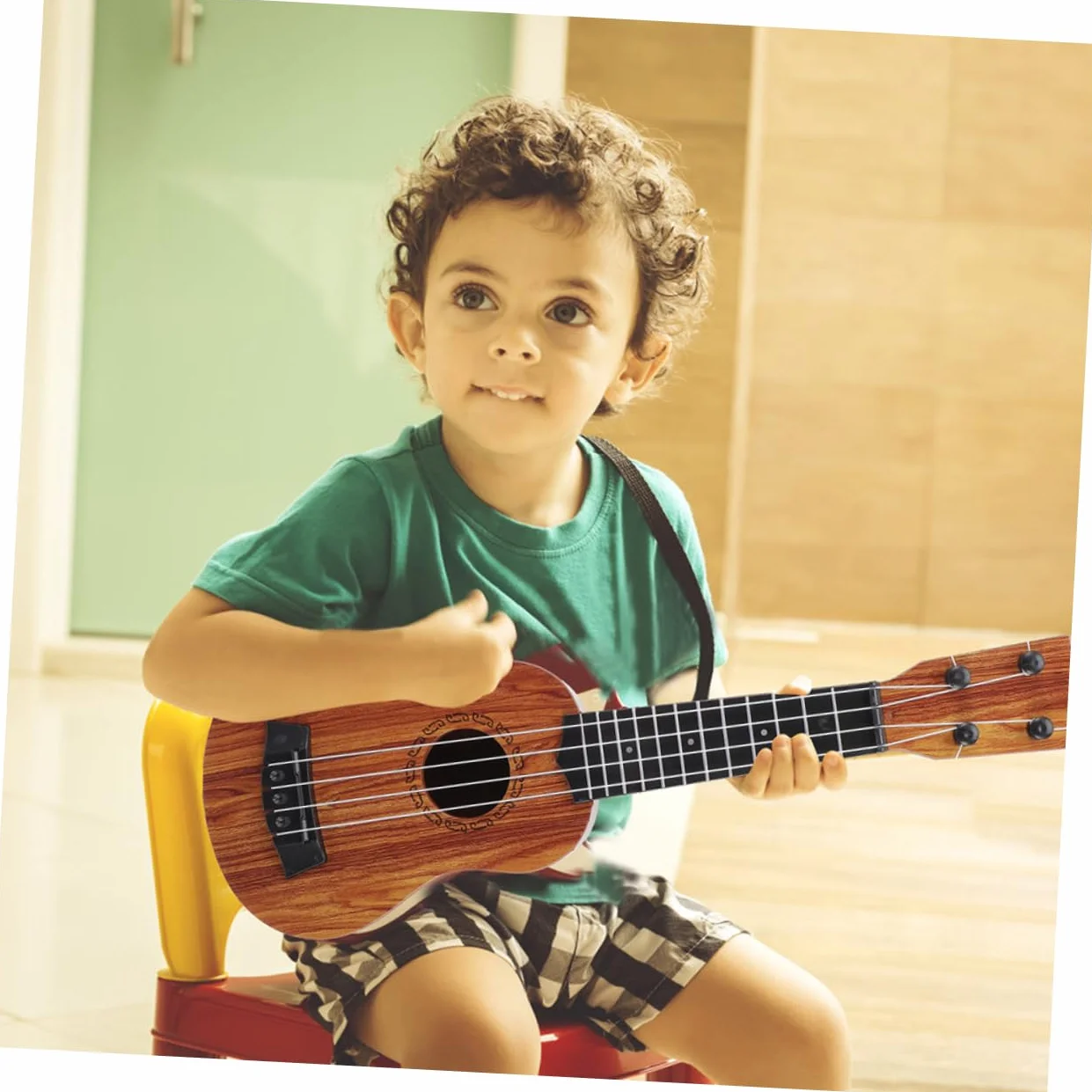 Ukelele De Juguete Infantil Diseño Realista Instrumento Musical para Niño para Mini Niño y