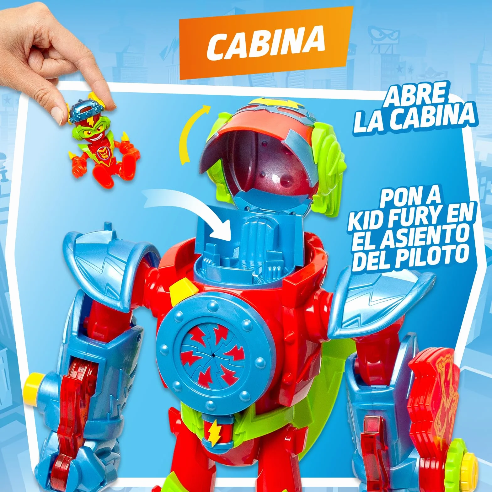 SUPERTHINGS KAZOOM Power Titan Fury Robot z Espada, Escudo, Alas y Disparador