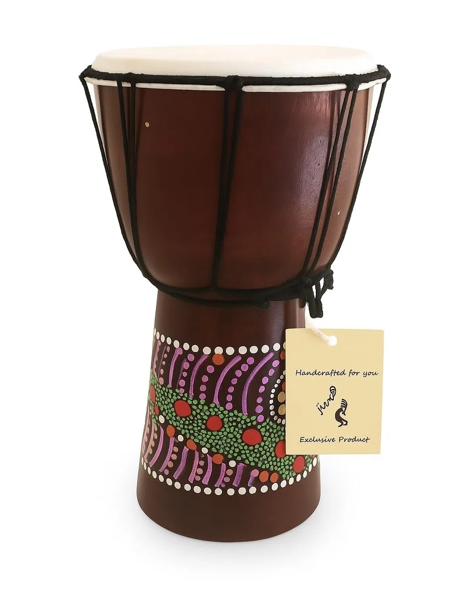 Jive Djembe Drum Bongo Congo - Tambor de madera africana, tamaño mediano, 30,5 cm de alto, sonido profesional, no fabricado en China