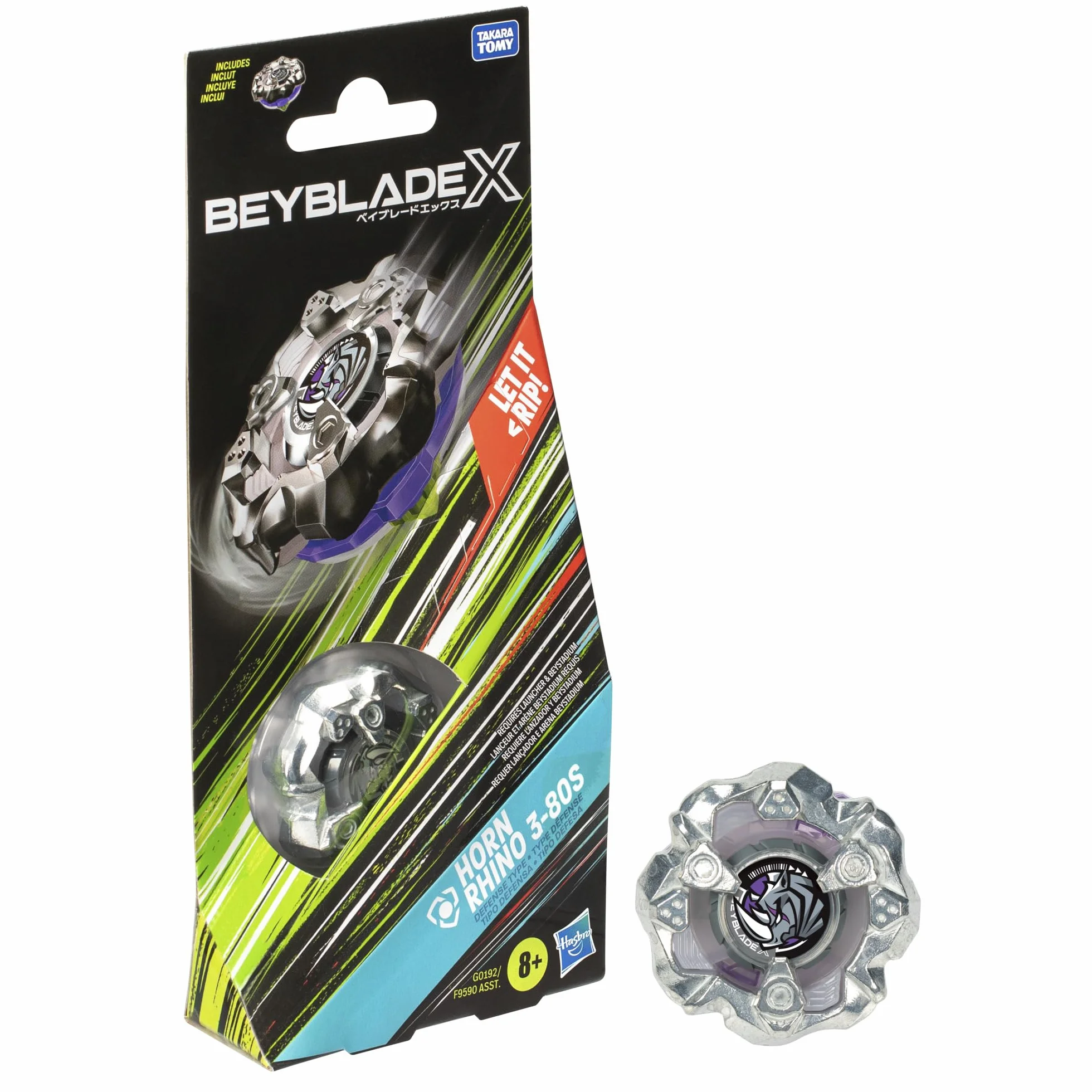 Hasbro Beyblade X Horn Rhino 3-80S - Peonza Booster Pack