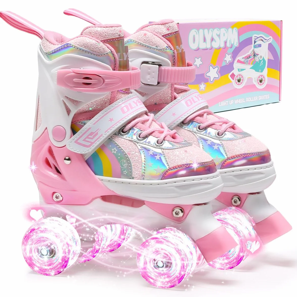 Patines 4 Ruedas LED Ajustables para Niña Principiante