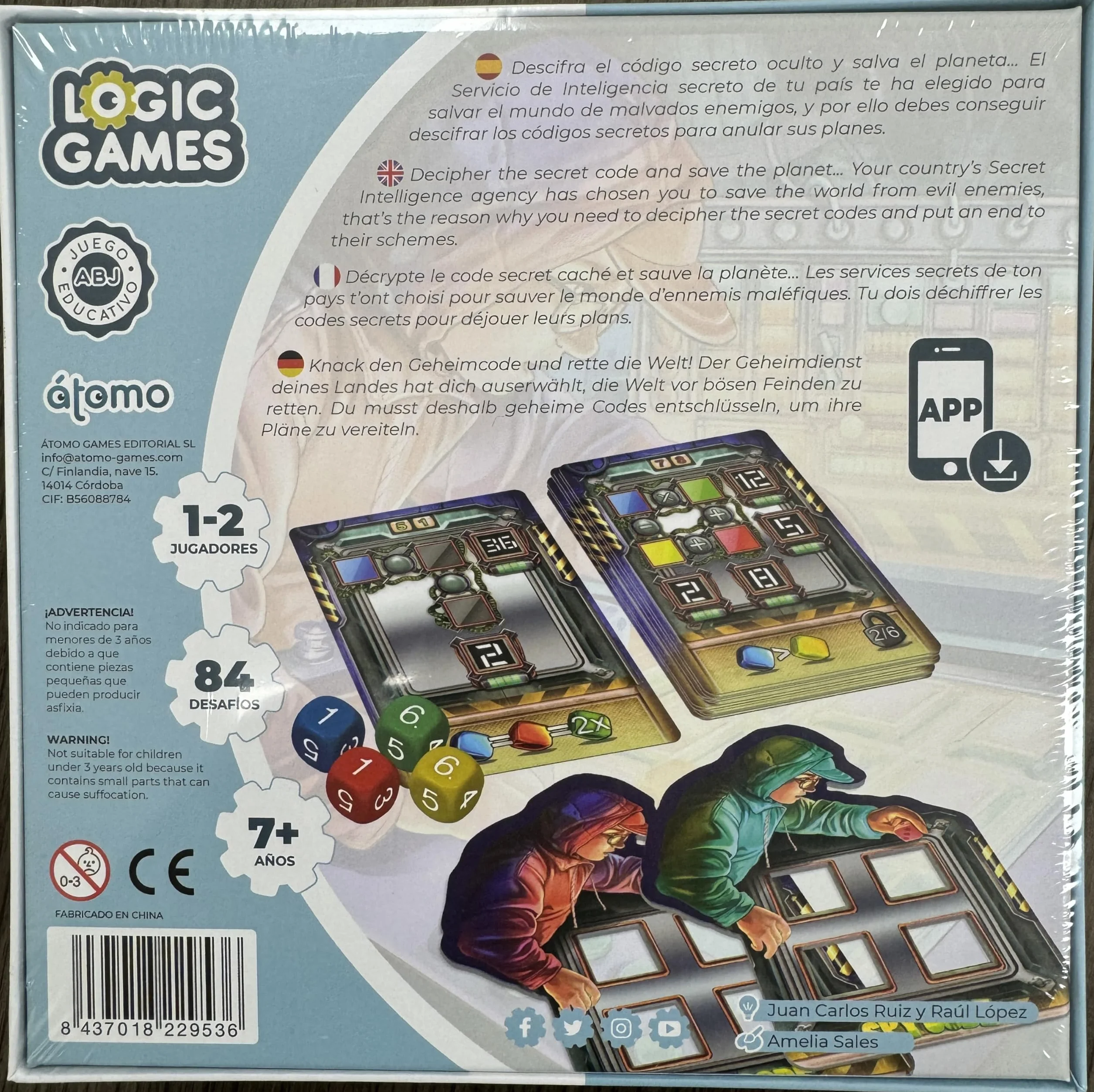 Spy Code Logic Game Juego para 1 Jugador a partir de 7 años Juego por razonamiento, lógica, Atención y cálculo mental