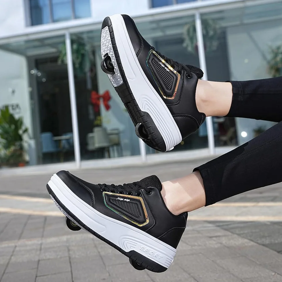 Hixingo Zapatillas con Ruedas 2 en 1 para Niño Niña, Zapatos Patines Calzado Multifuncionales