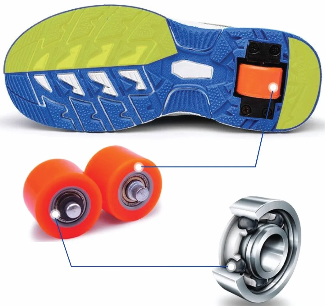 Ruedas de Repuesto Traseras para Zapatillas Deportivas Automáticas, 2 Ruedas Rosas