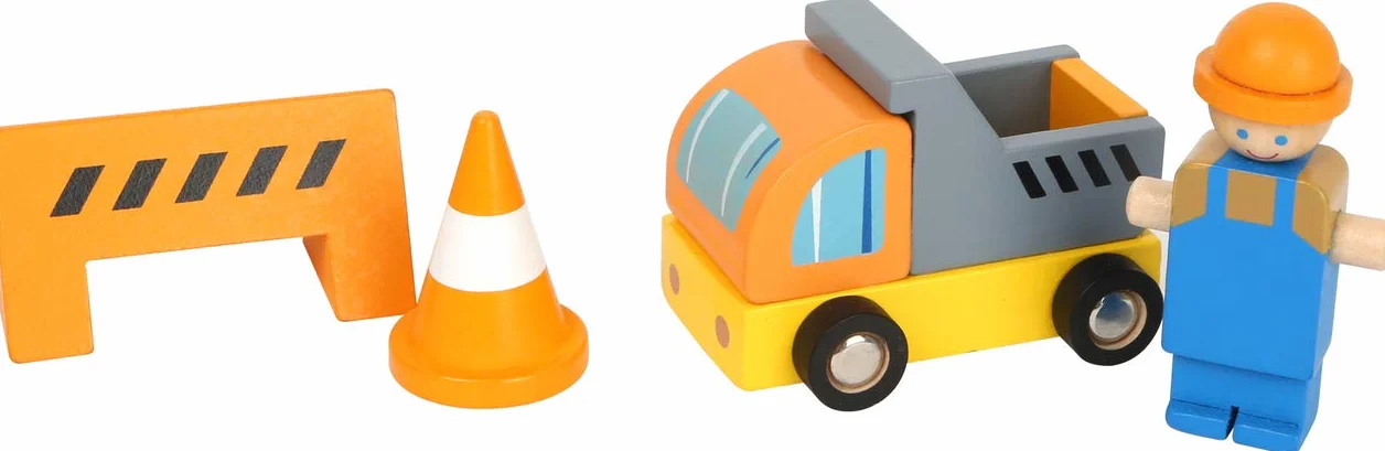 Small Foot Grúa de construcción con Accesorios de construcción, Juego de Madera para niños, 100% Certificado FSC® a Partir de 3 años Nro. de artículo: 12007