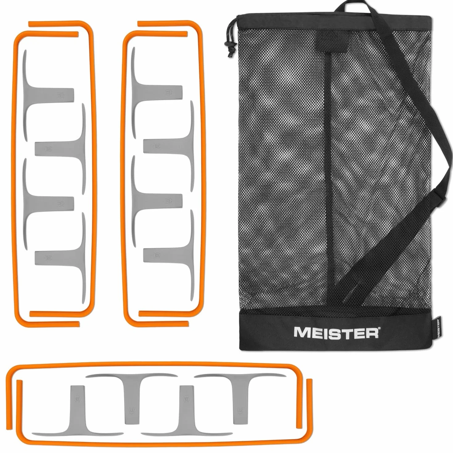 Meister ZoomFlex Obstáculos de agilidad con bolsa de transporte, entrenamiento de velocidad modular Flex-Safe
