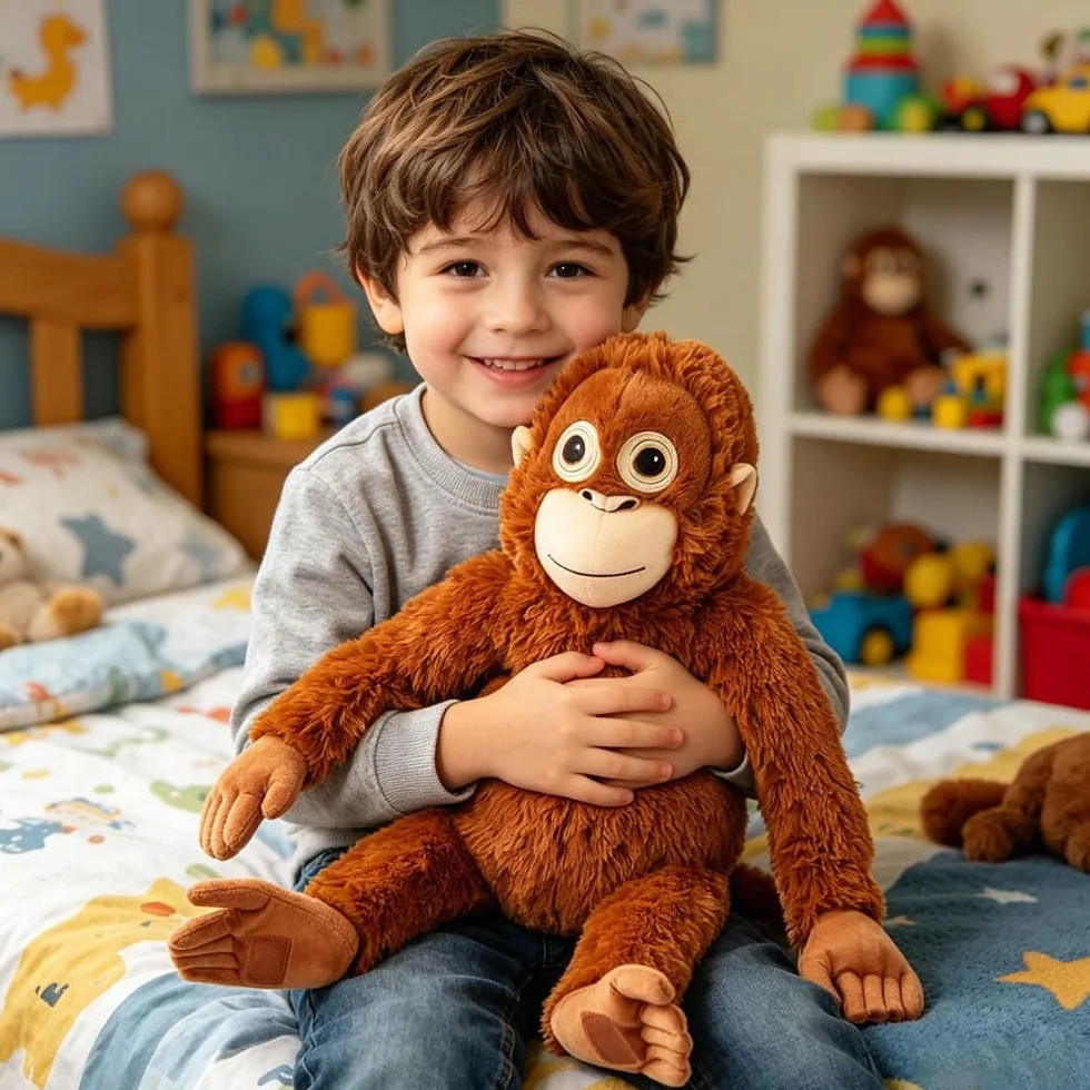 Punch Monkey Peluche, Peluche de orangután Grande de 66 cm, Manos MagnéTicas Mono de Peluche, Lavable y Seguro para niños,Peluche de Apoyo Emocional para Niños y Adultos