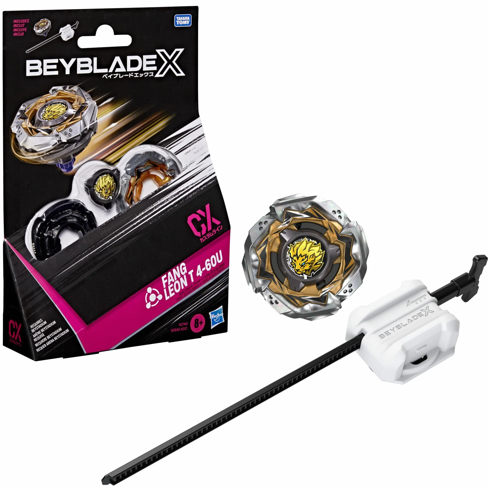 Beyblade X Fang Leon T 4-60U CX Kit Inicial Top Takara Tomy Tipo Equilibrio Lanzador