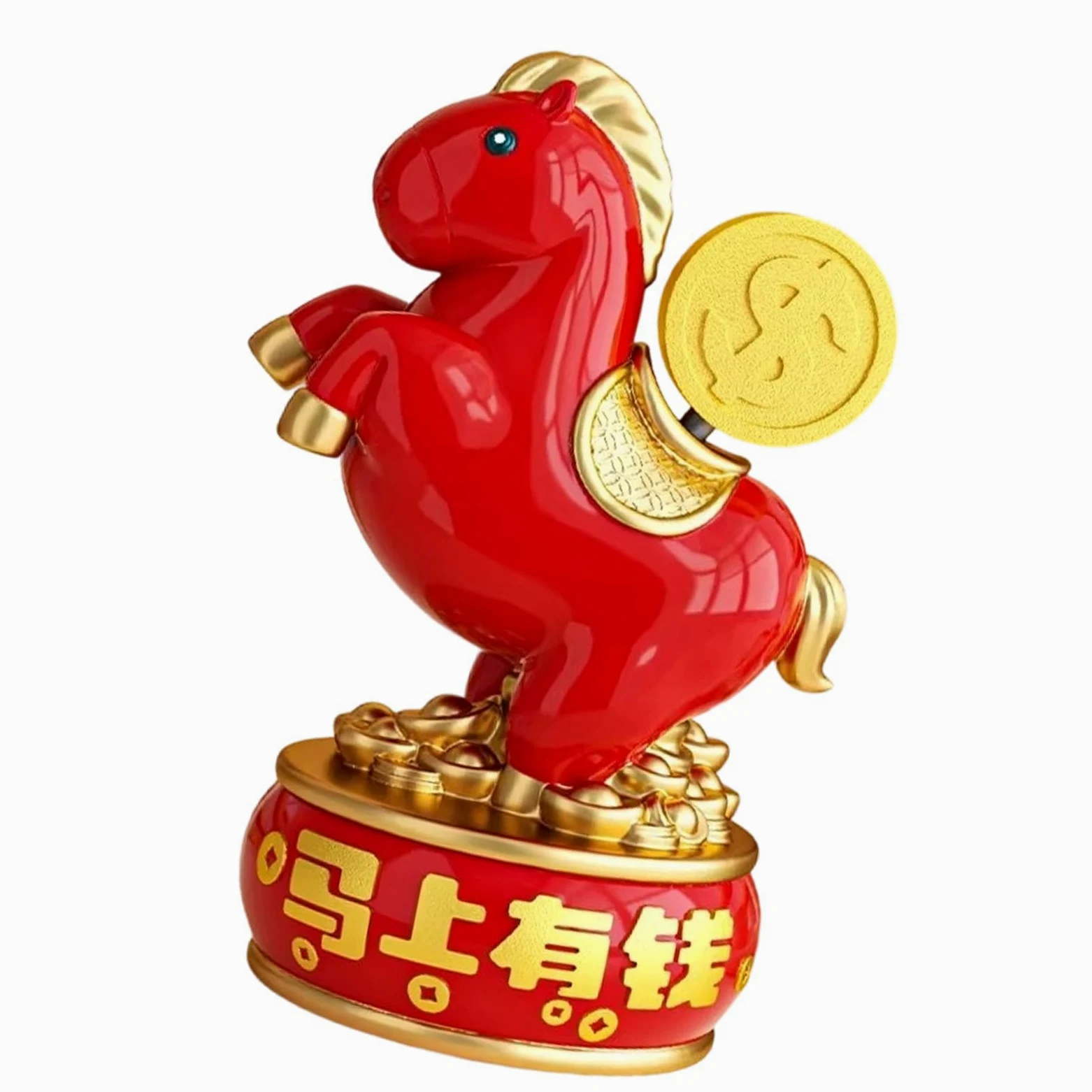 Figuras de caballo de año nuevo chino, adorno de escritorio, estatuas de resina del zodiaco que traen la suerte, riqueza, decoración de oficinas en el hogar, estatuas de caballos