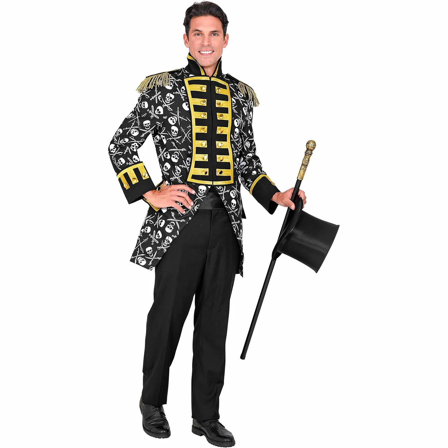 W WIDMANN MILANO Party Fashion - Traje de gala pirata para hombre | Frac estilo pirata, uniforme la guardia, complemento para disfraces de corsarios, capitanes, Carnaval y fiestas temáticas