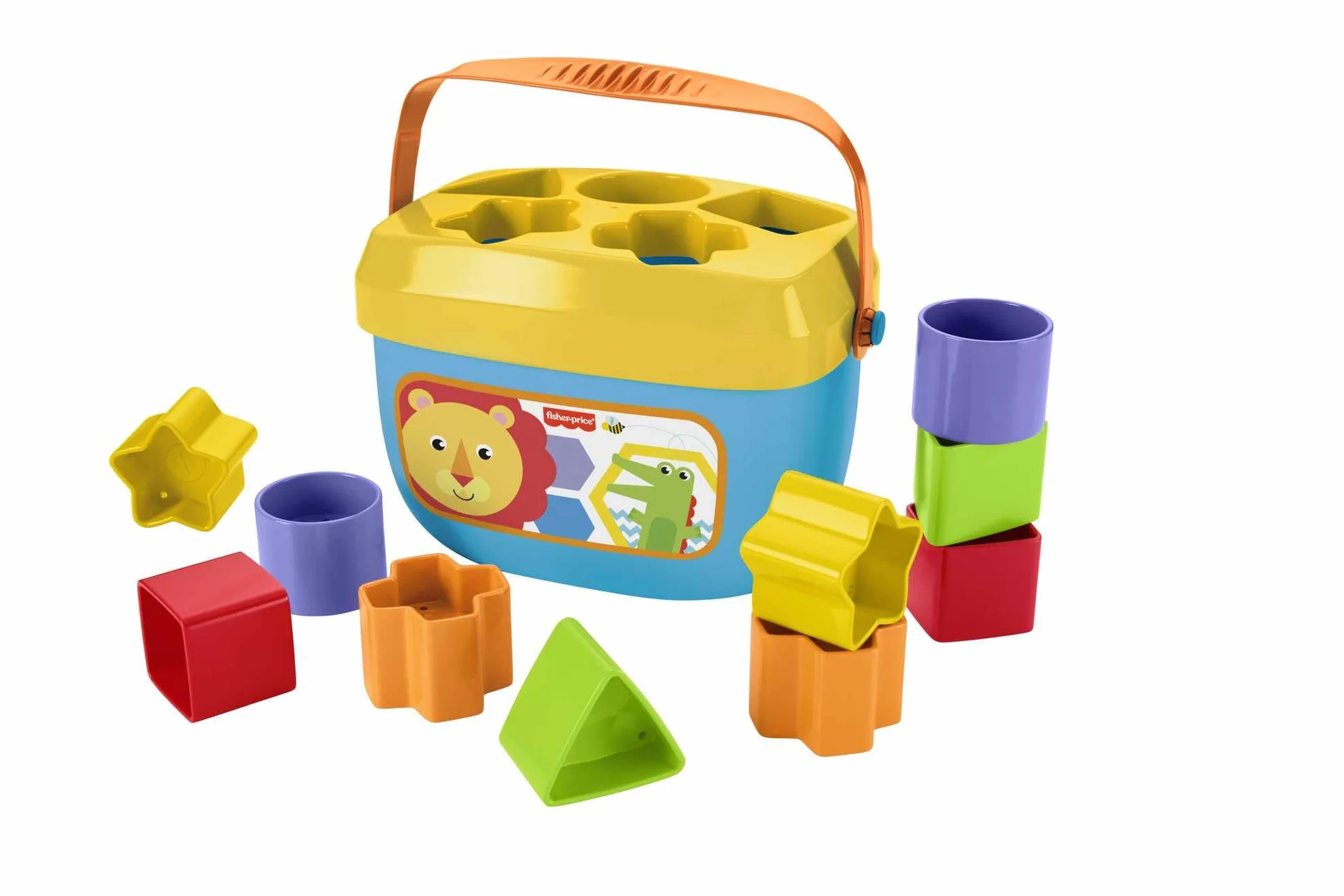 Fisher-Price Bloques Infantiles, Juguete para bebé +6 Meses, Diez Bloques de Colores para ordenar, apilar y Encajar, motricidad Fina., Colores, Formas, FFC84
