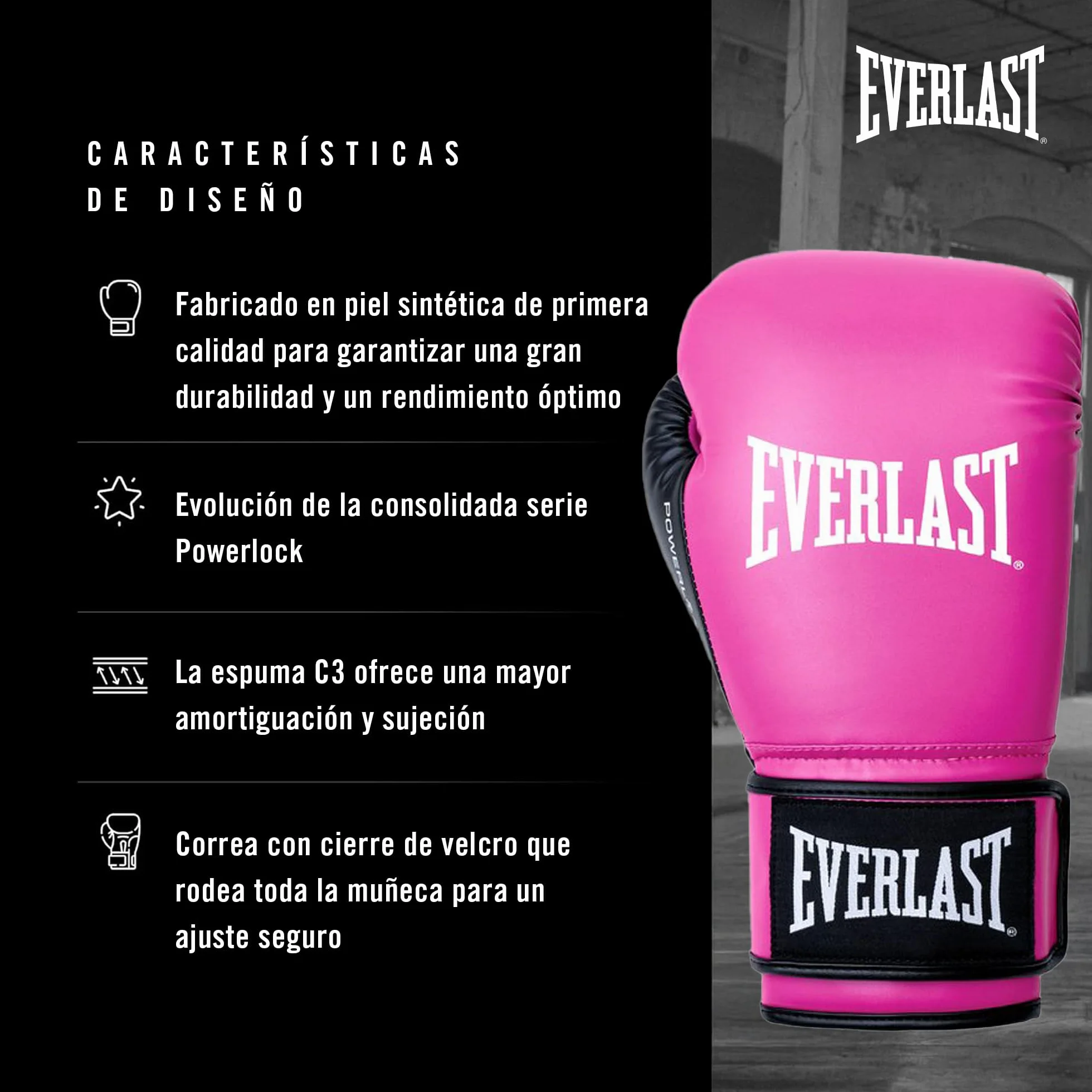 Everlast Powerlock OG & Powerlock 2R Guantes de Boxeo para Saco, Sparring, Cierre de Gancho y Bucle, Espuma Avanzada