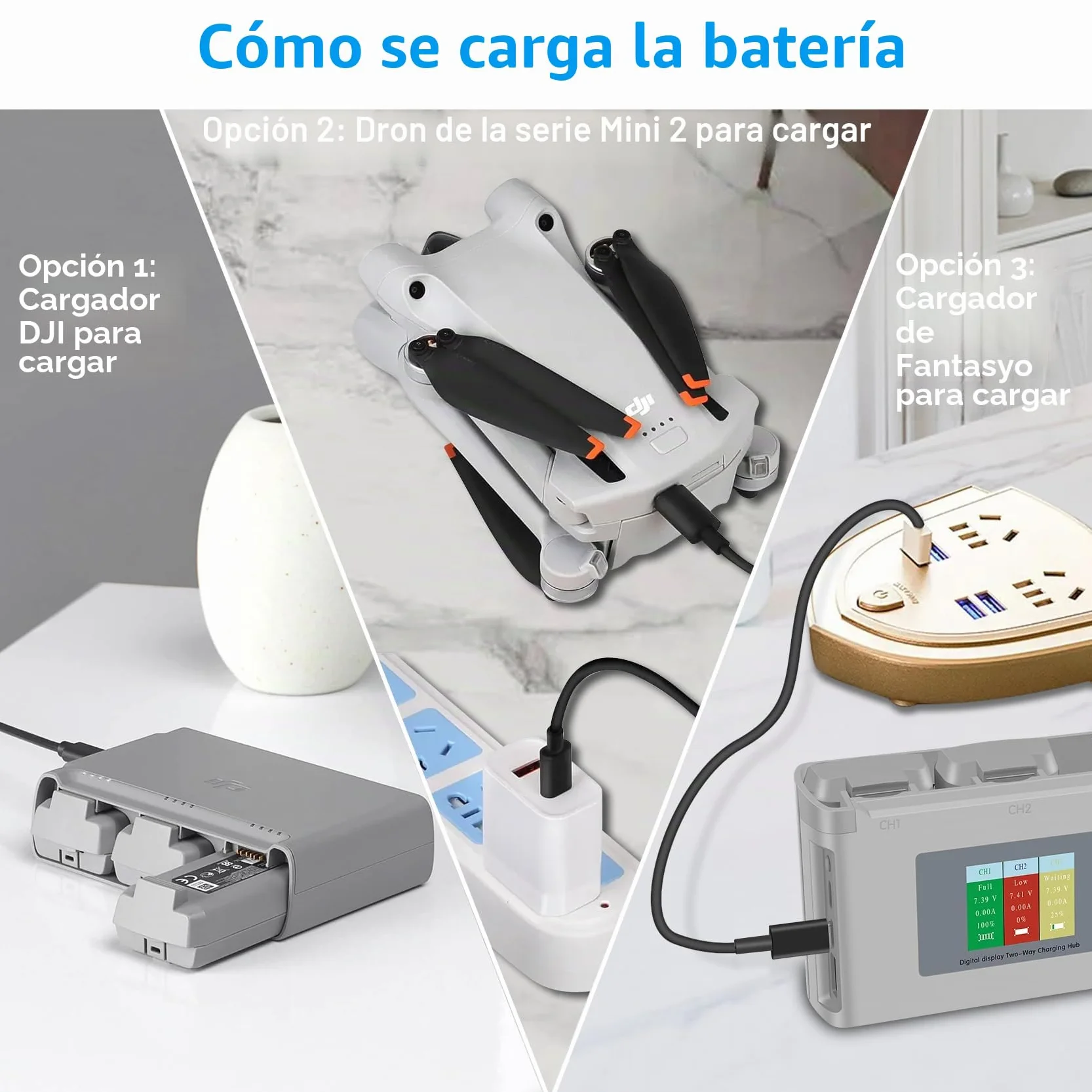 Fantayso Smart Flight Mini 4K/Mini 2 Batería 1 Pack 2400mAh Capacidad 31 Minutos Tiempo de Vuelo Máximo Compatible con DJI Mini 4K Mini 2 SE, Mini 2, Mini SE