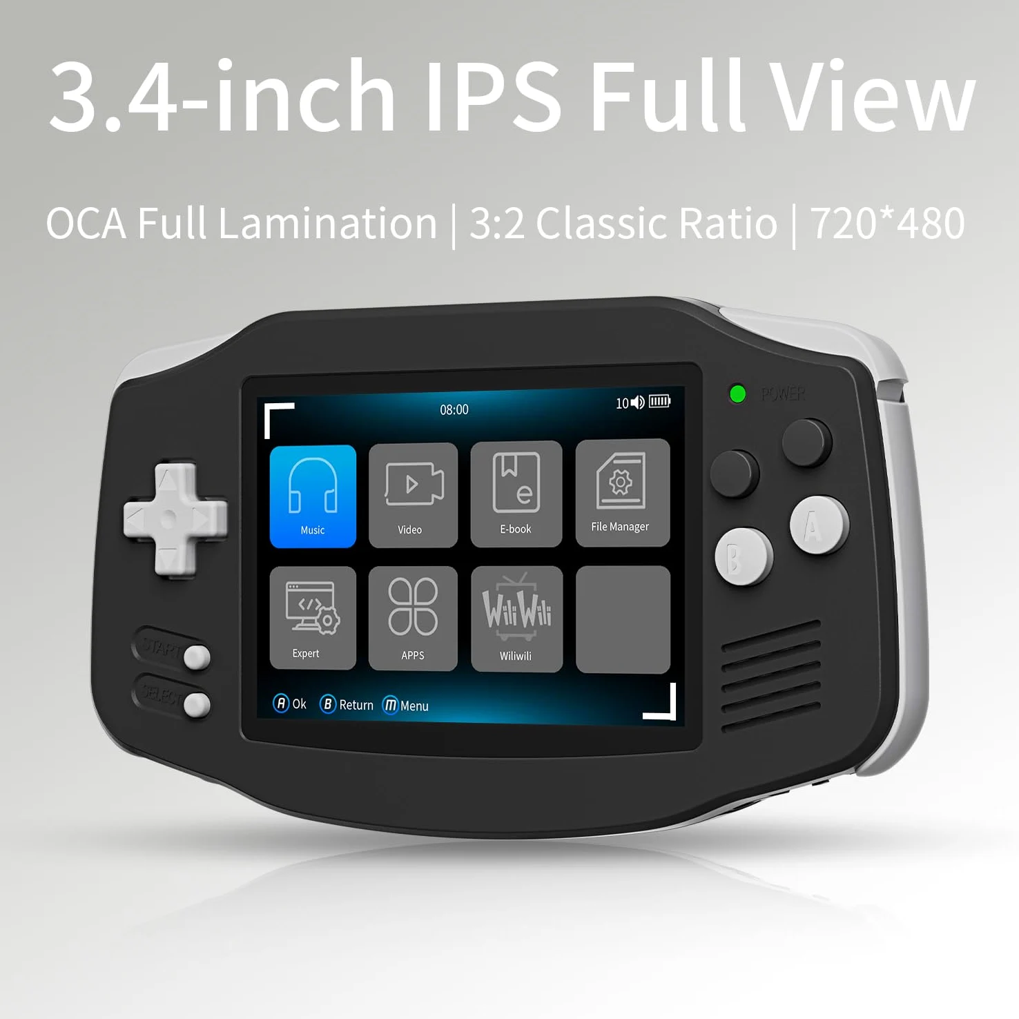 RG 34XX - Consola de juegos portátil retro Linux de 64 bits de 3.4 pulgadas, pantalla IPS de 32 + 64 G, tarjeta RG 34XX, consola de juegos retro portátil de 5000 juegos precargados, batería de 3500