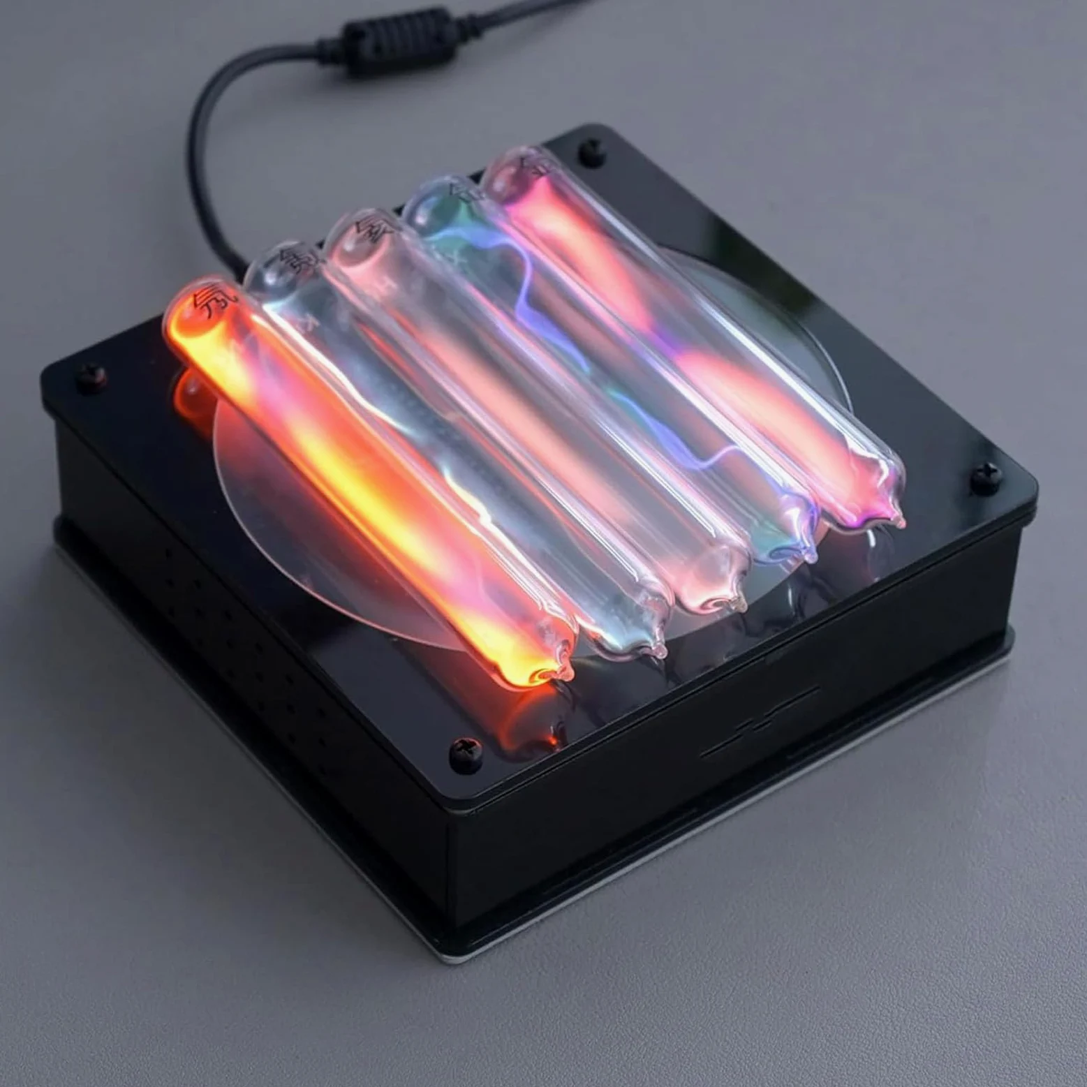 Lámpara con 5 Tubos De Plasma, Dispositivo Luminoso De Vidrio con Tubos De Plasma, Luz De Neón con Gases Raros, para Decoración De Fiestas, Señal De Advertencia para Actividades Al Aire Libre