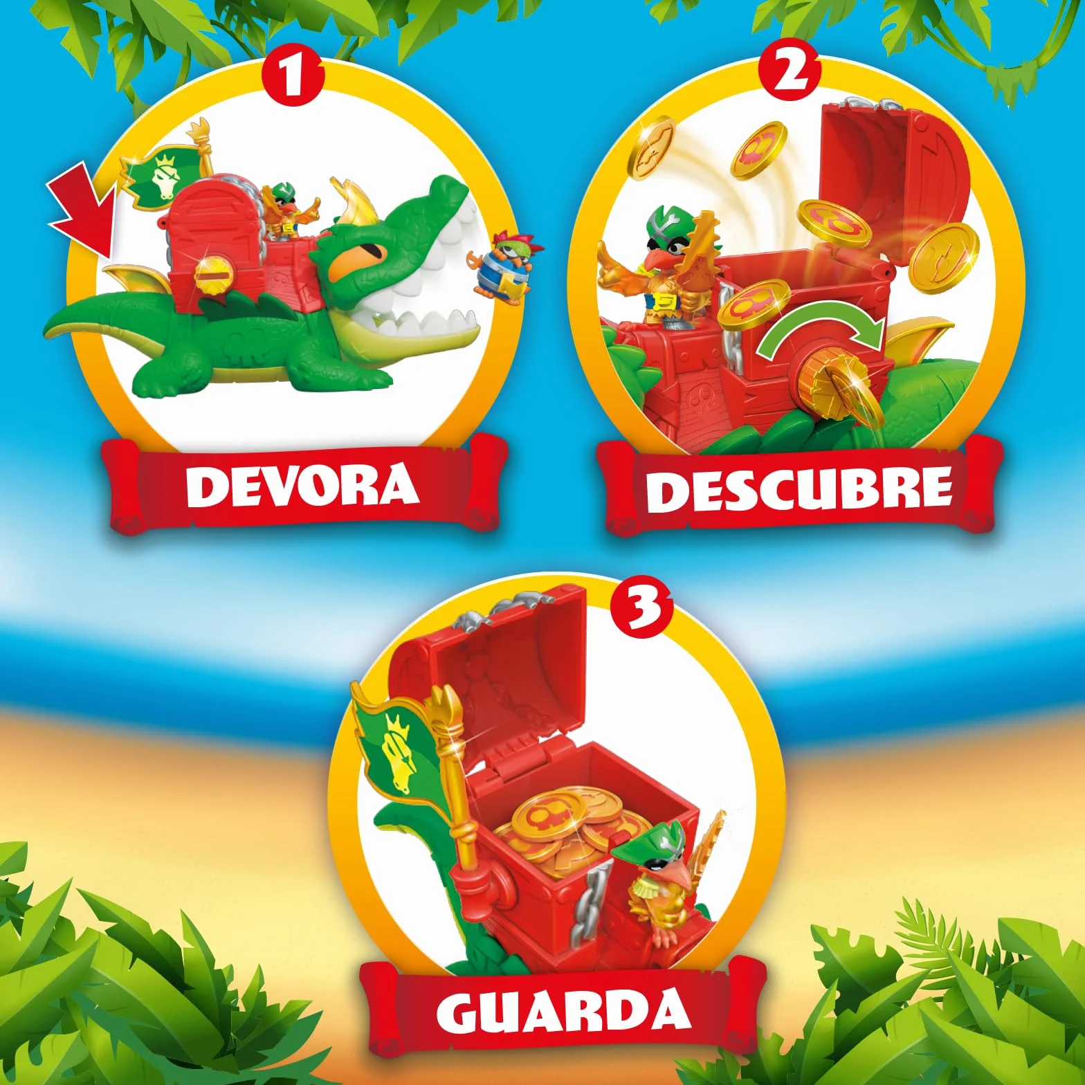 PIRATIX King Croc articulado con cofre tesoro