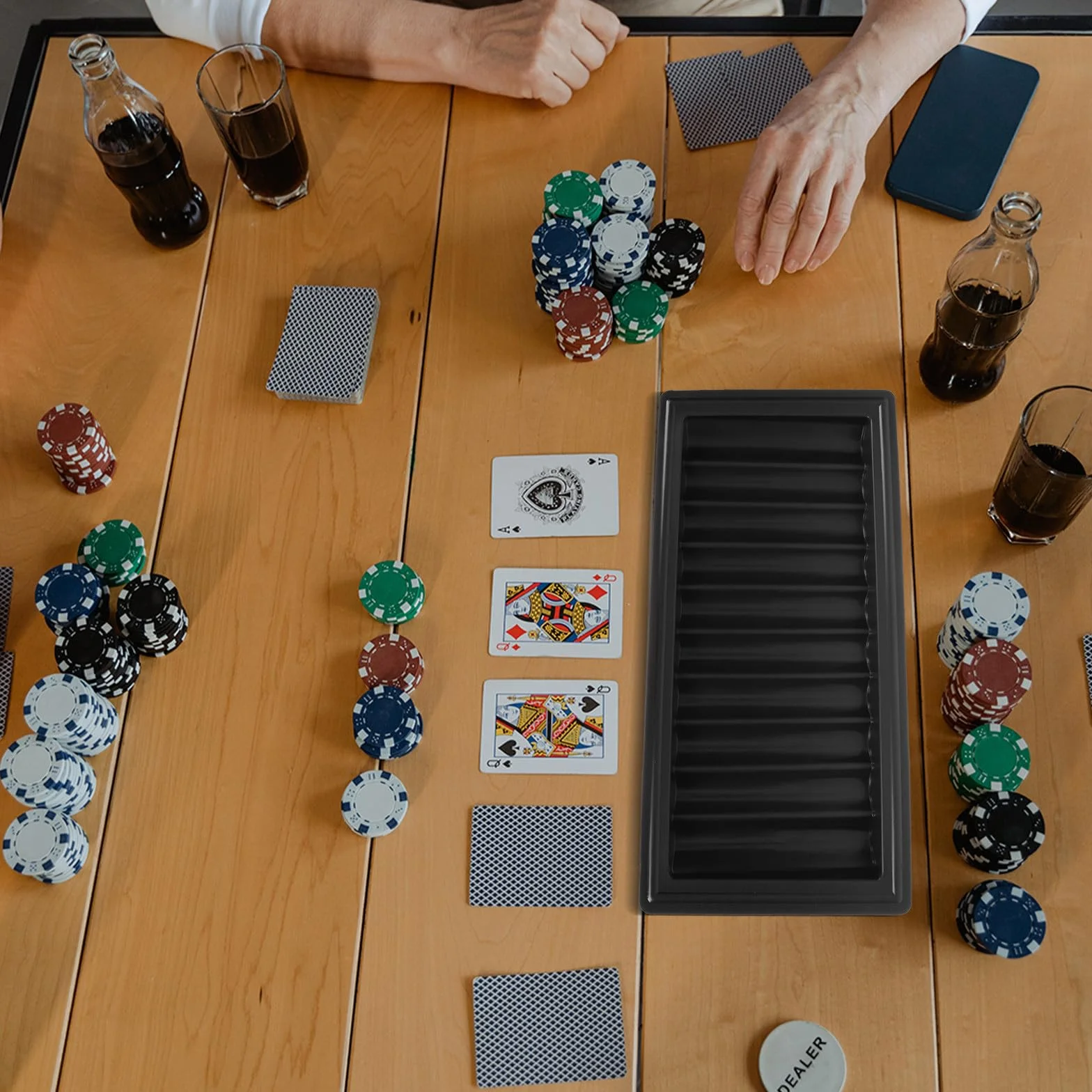 BESPORTBLE Portafichas De Póquer Plástico 500 Piezas Bandeja Organizadora Resistente para Juego De Poker Almacenamiento De Chips para Jugadores Casa