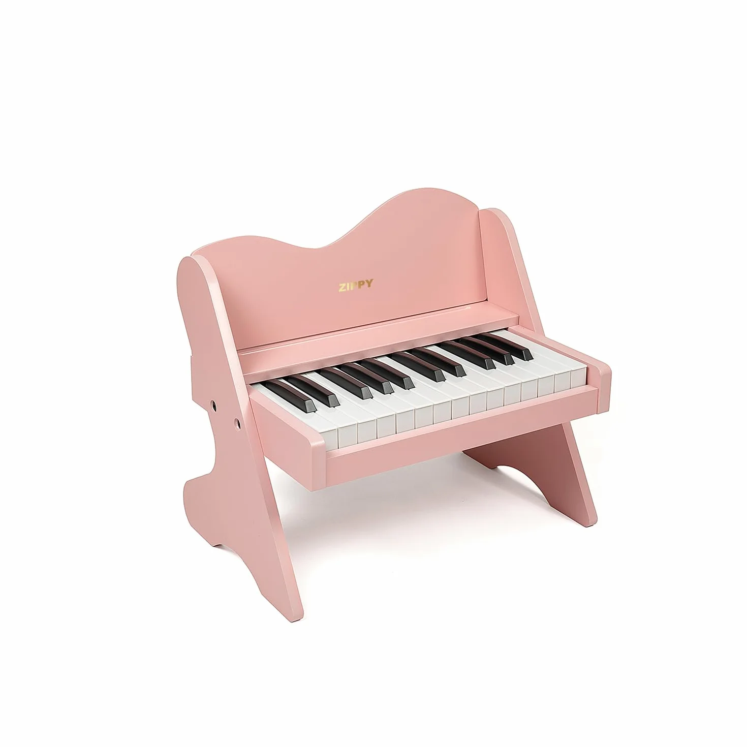 ZIPPY Teclado de Piano para niños, 25 Teclas, Volumen Ajustable, Mini Instrumento de Aprendizaje de música, Piano de Madera para niños pequeños (Rosa)