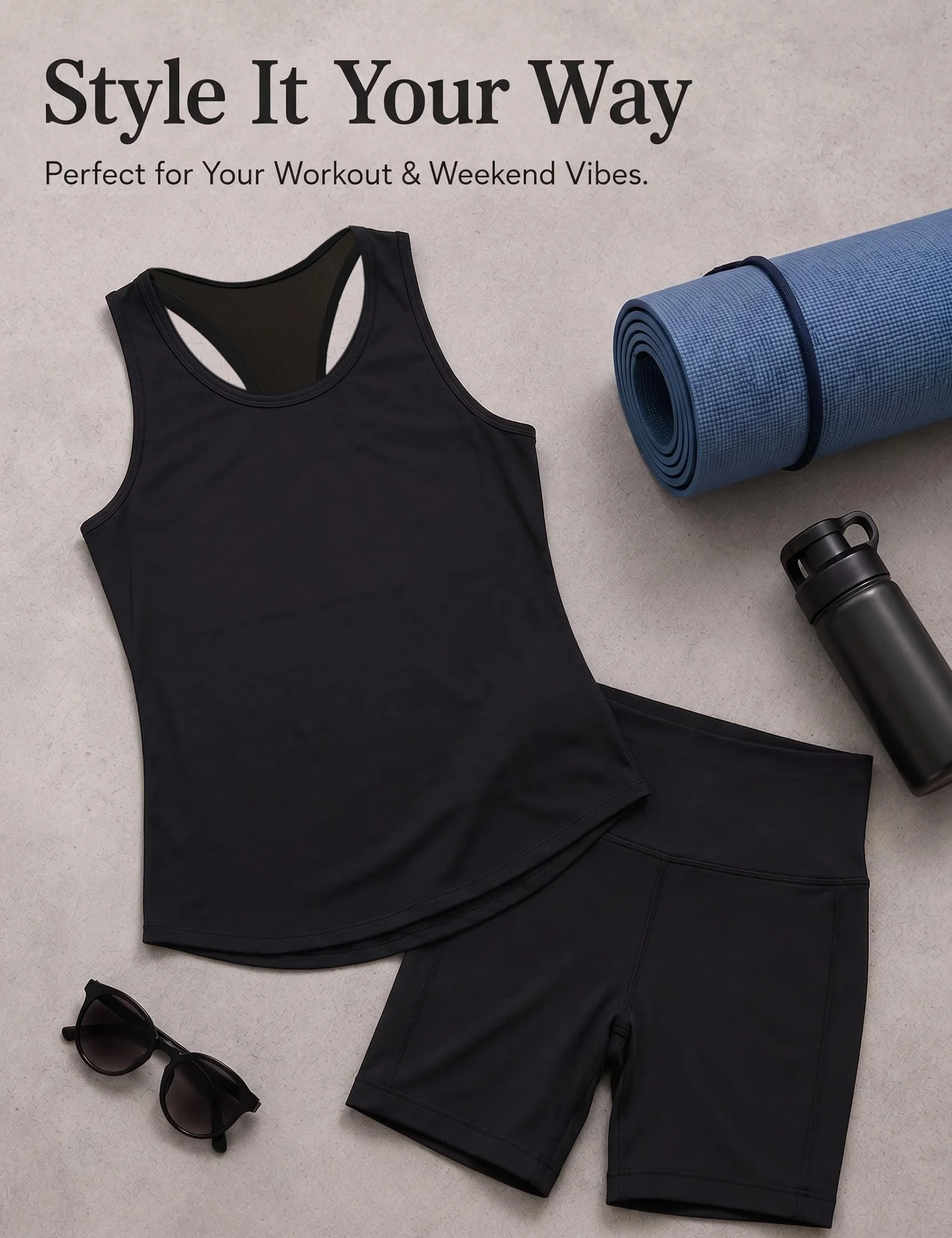 Camiseta Tirantes Mujer Deportiva Cuello Redondo Sin Mangas Racerback Yoga Tops
