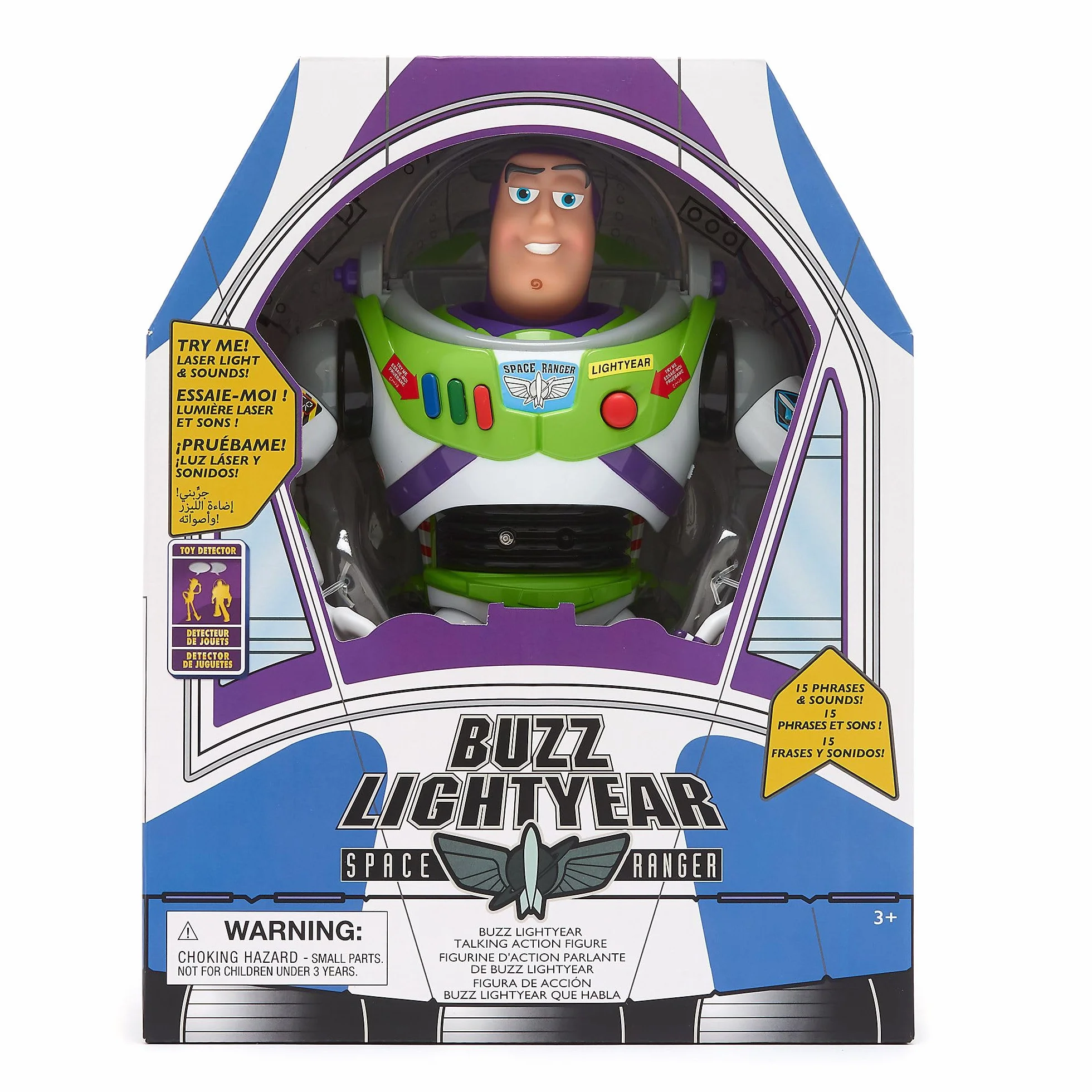 Disney Store Toy Story Buzz Lightyear Figura Acción Parlante 36 cm Juguete Guardián Espacial 15 Frases