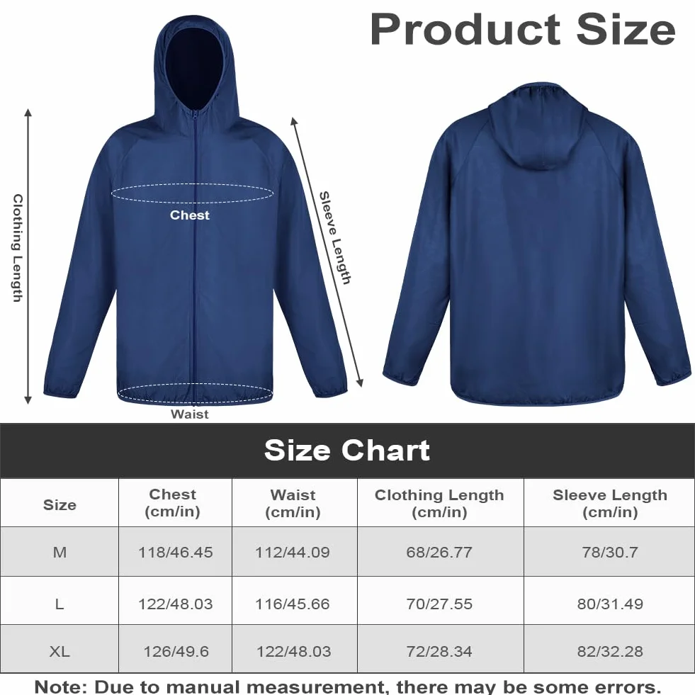 Chaqueta Deportiva Hombre Impermeable Ligera Cremallera Chubasquero Running
