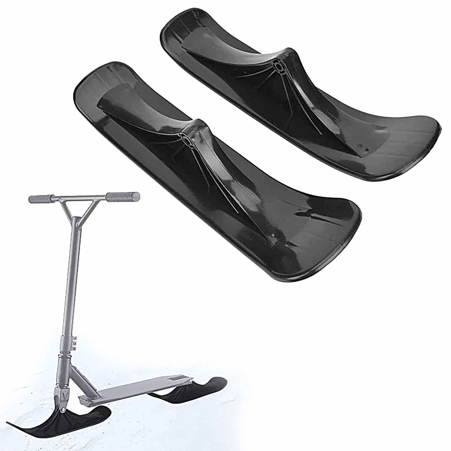 Kit de Trineo de Esquí para Patinete de Nieve de 2 Piezas, Conversión de Patinete de Arena, Tabla Plegable