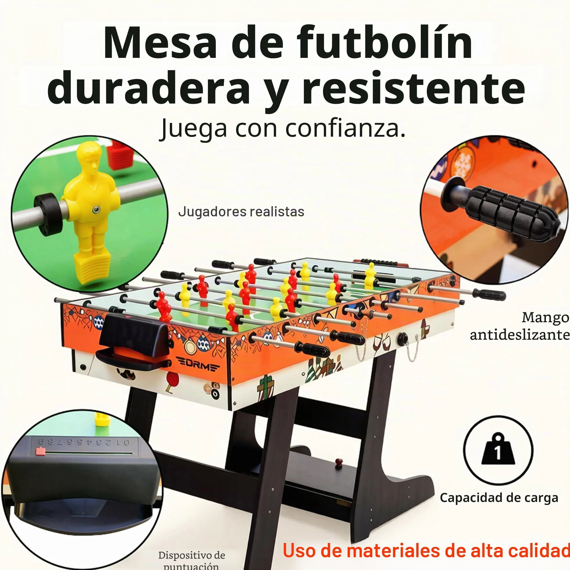 OYE Juego de mesa plegable 8 en 1 de 4 pies tablero de fibra de densidad media