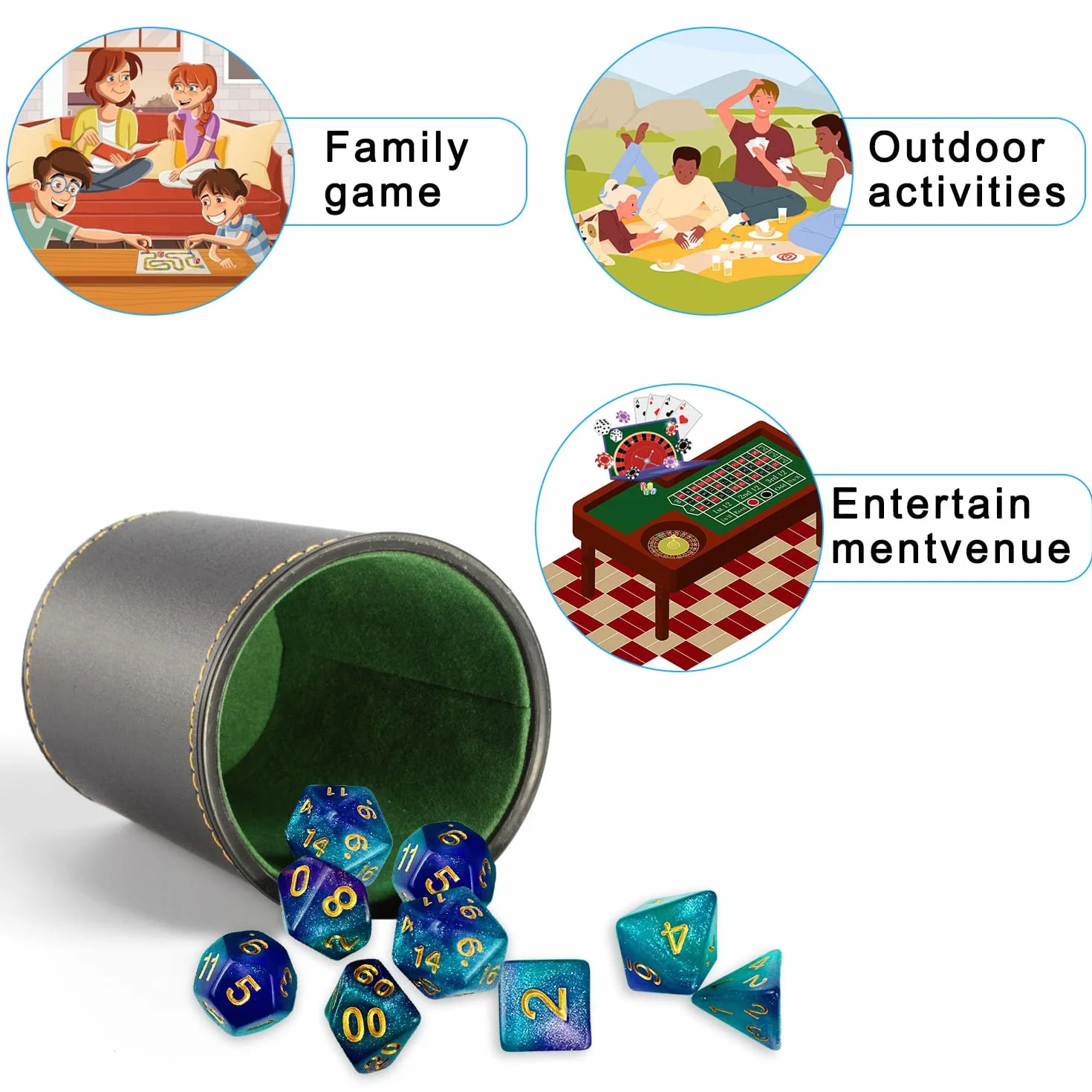 42 Piezas Dados Jdr, Poliédricos Dice, Acrílico, Reutilizable Dados de Juego, Desde Ldéal para Juegos de Compañía Juegos de Sociedad Mazmorras Dragones Juego Mágico (6 Colores)