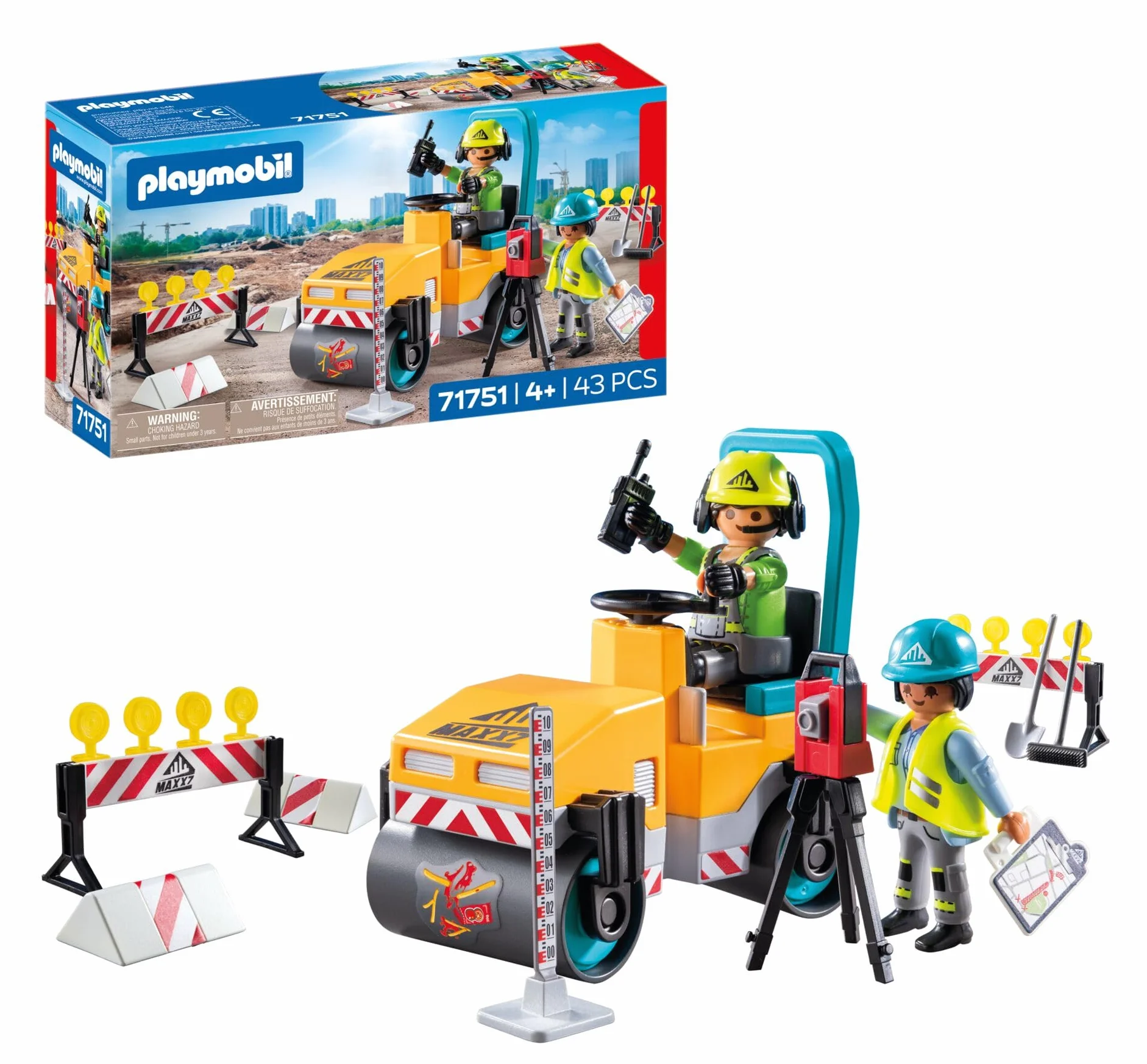 PLAYMOBIL Action Heroes Obra de Carretera Set de construcción 71751