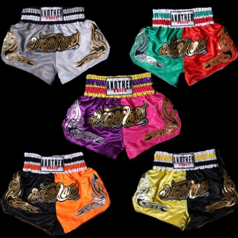 Pantalones cortos de Muay Thai transpirables para niños y adultos con cintura elástica