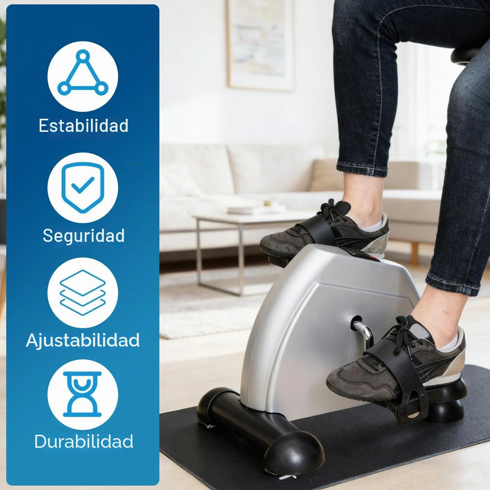 Alfombra de Gimnasio 60x40cm Antideslizante Antirruido Protección Suelo para Máquinas Cardio