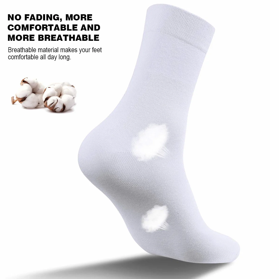 Calcetines de Deporte Running 6 Pares Térmicos Algodón Transpirable para Hombre y Mujer 35-38 Negro Blanco