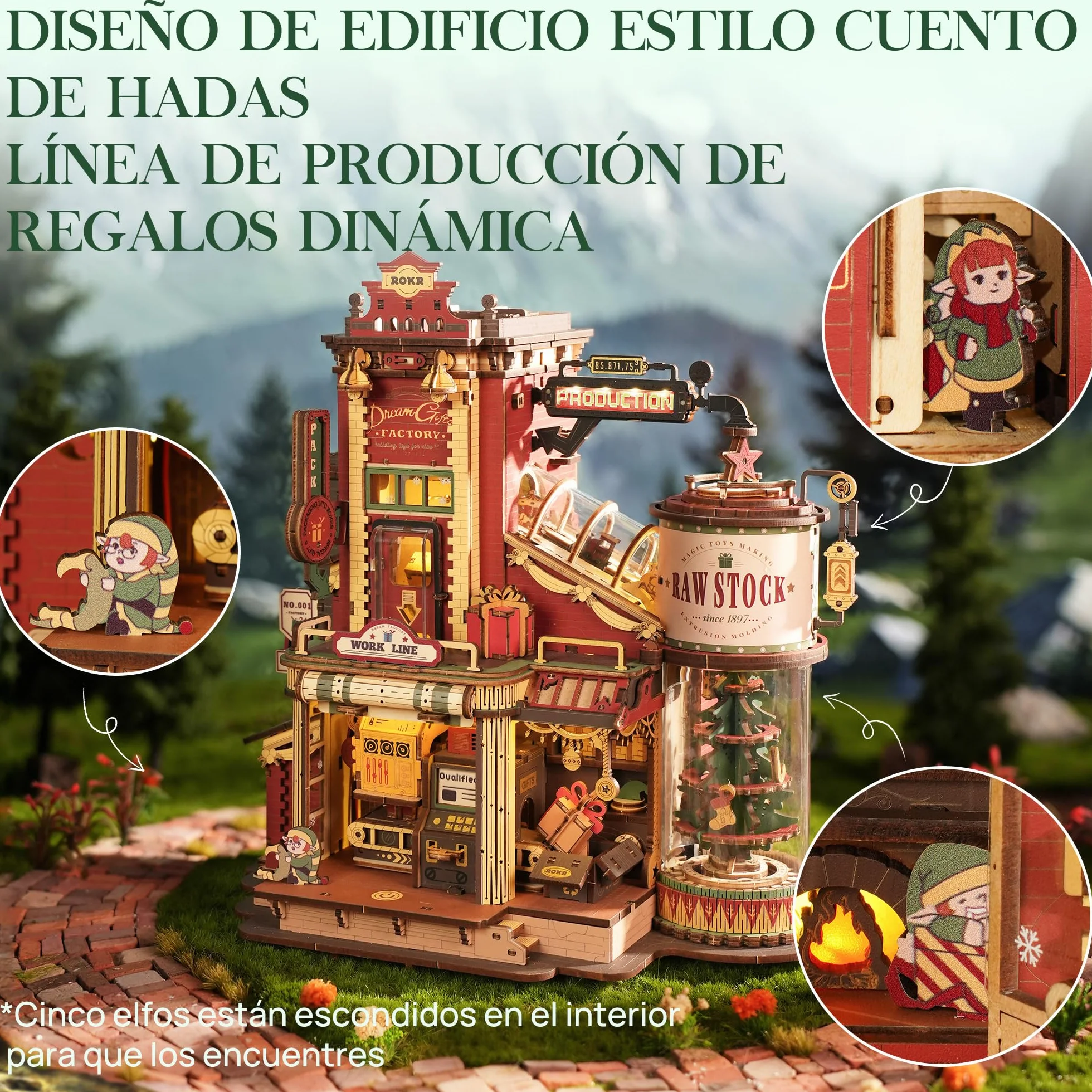 ROKR - Kits de construcción de madera 3D para adultos, rompecabezas mecánicos 3D de madera Regalo de ensueño de la fábrica, kits de modelo musical para adultos para construir, regalo de ensueño de la