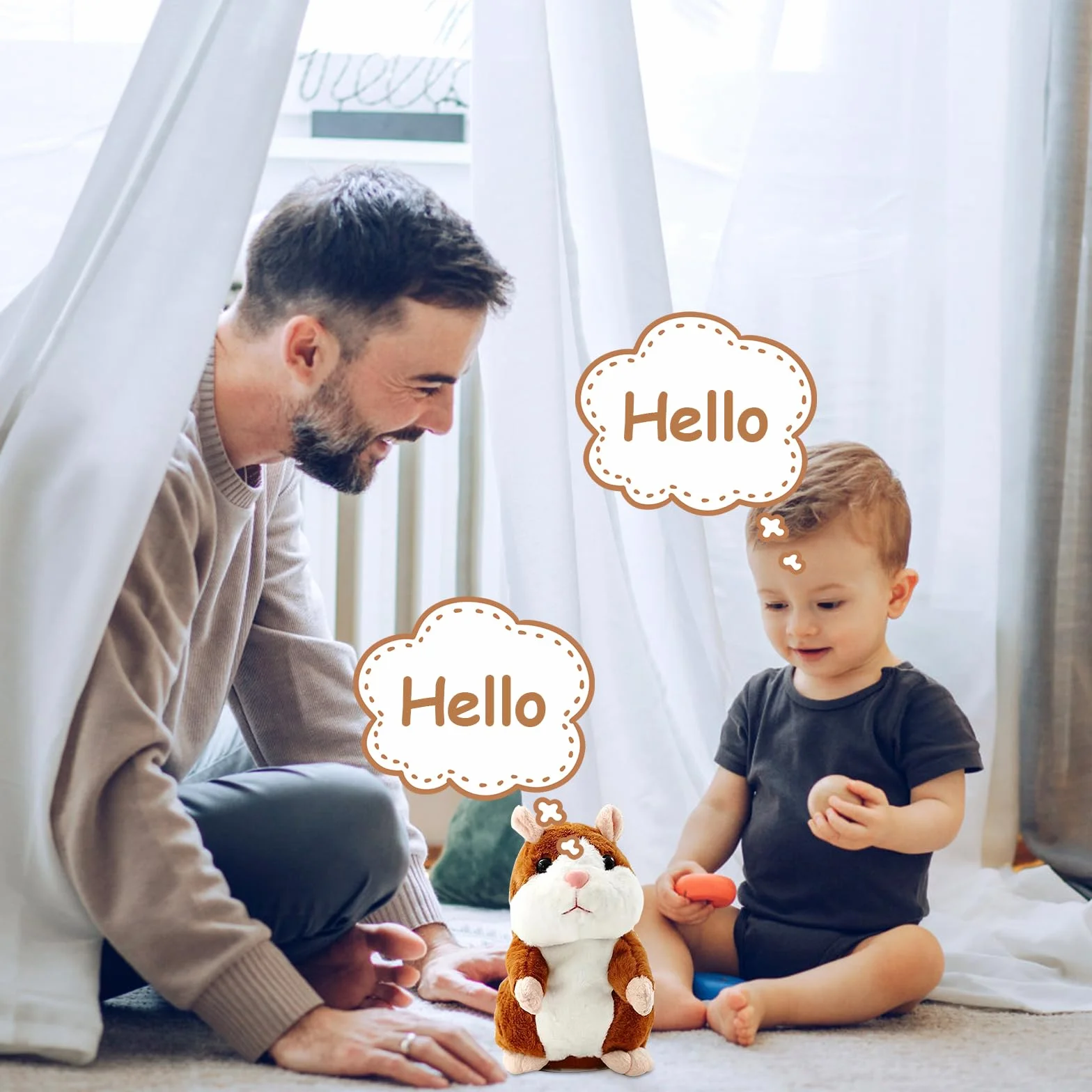 JOKILY Hámster parlante, hámster que habla, juguete de peluche para hámster, juguetes de peluche para niños, juguetes de peluche para niños, regalo de cumpleaños infantil