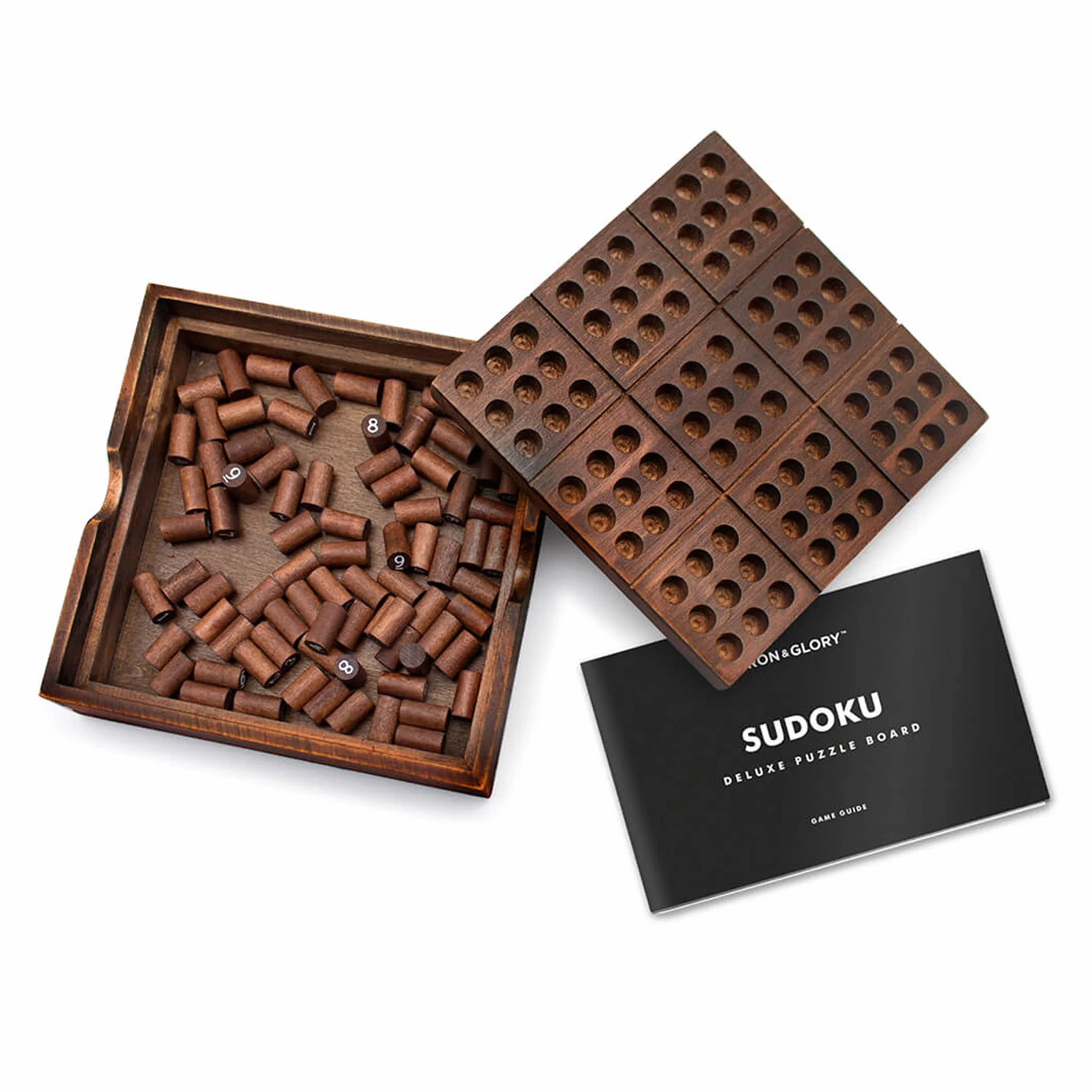 Iron & Glory Juego de Sudoku Rompecabezas de Madera para Adultos Juegos de Mesa de Acertijos Portátiles