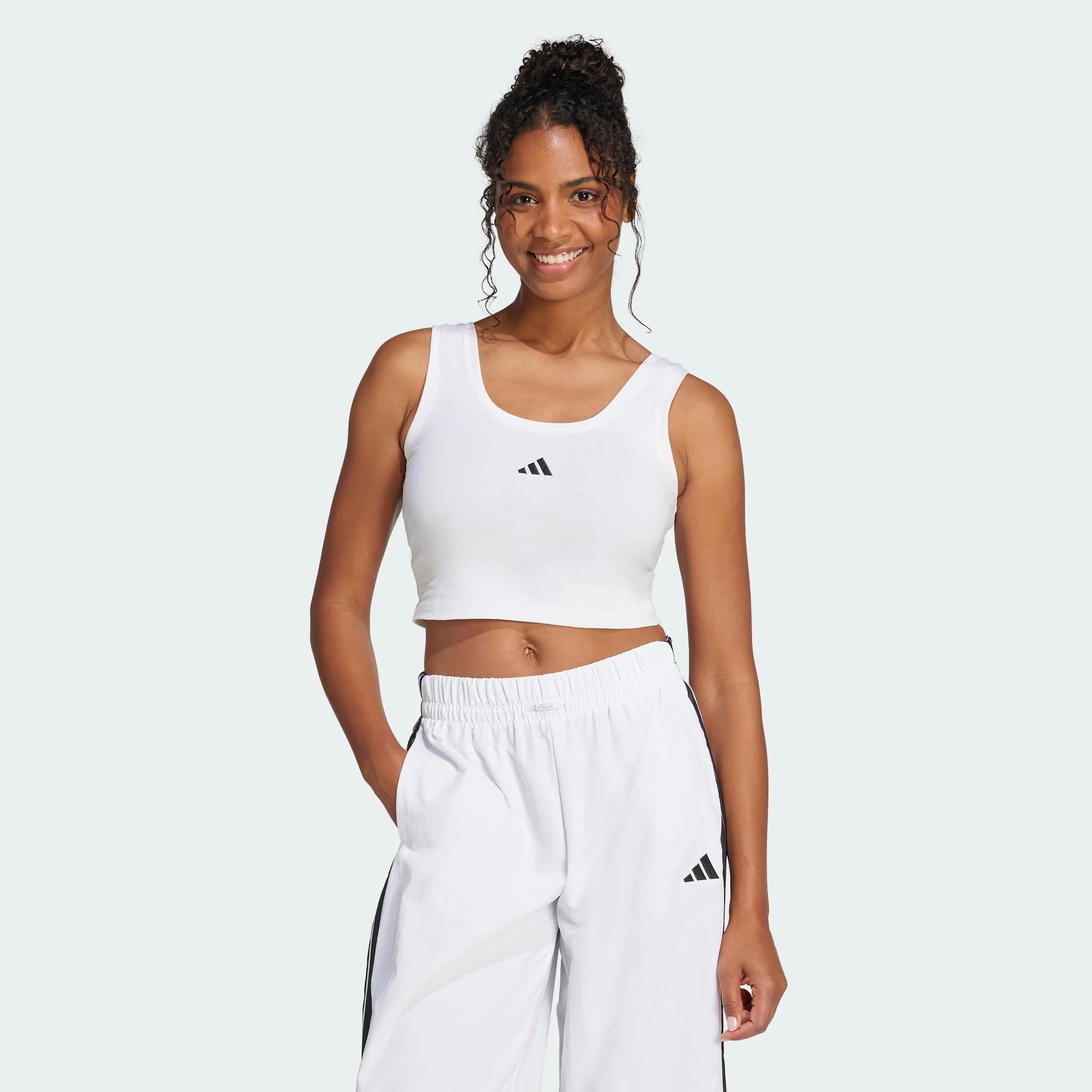 Adidas Women's Camiseta de Tirantes Essentials Small Logo Cotton Lifestyle